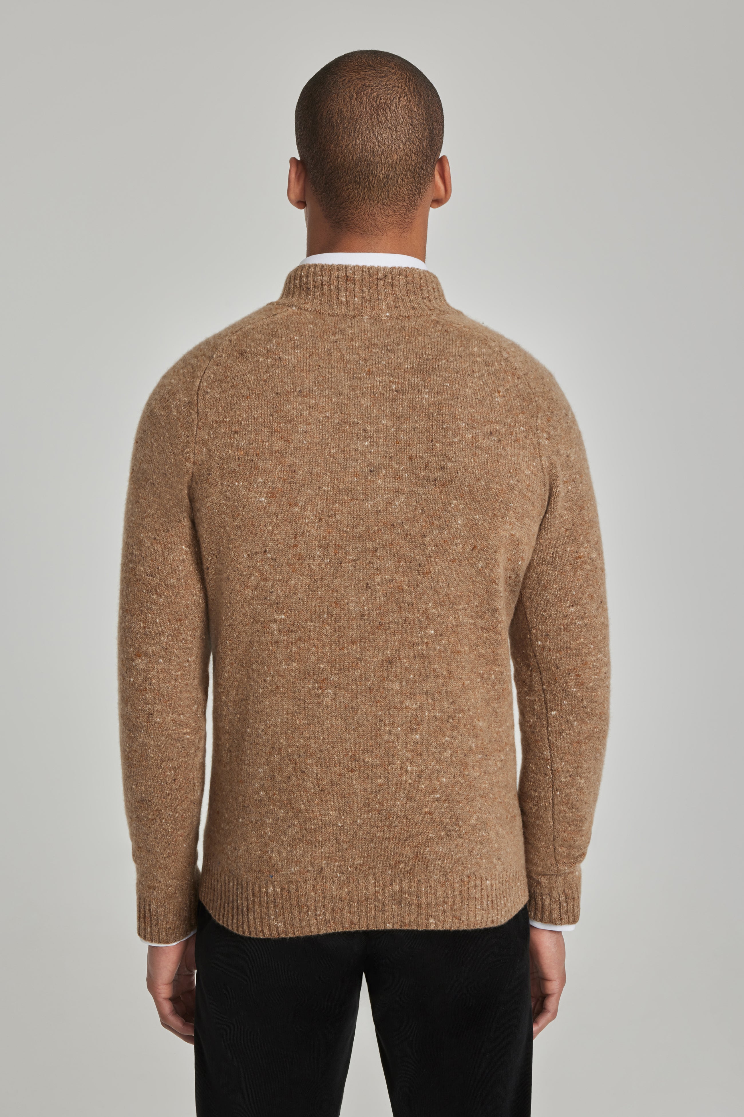 Alt view 5 Canora Donegal Lambswool and Cashmere Quarter Zip Sweater in Camel