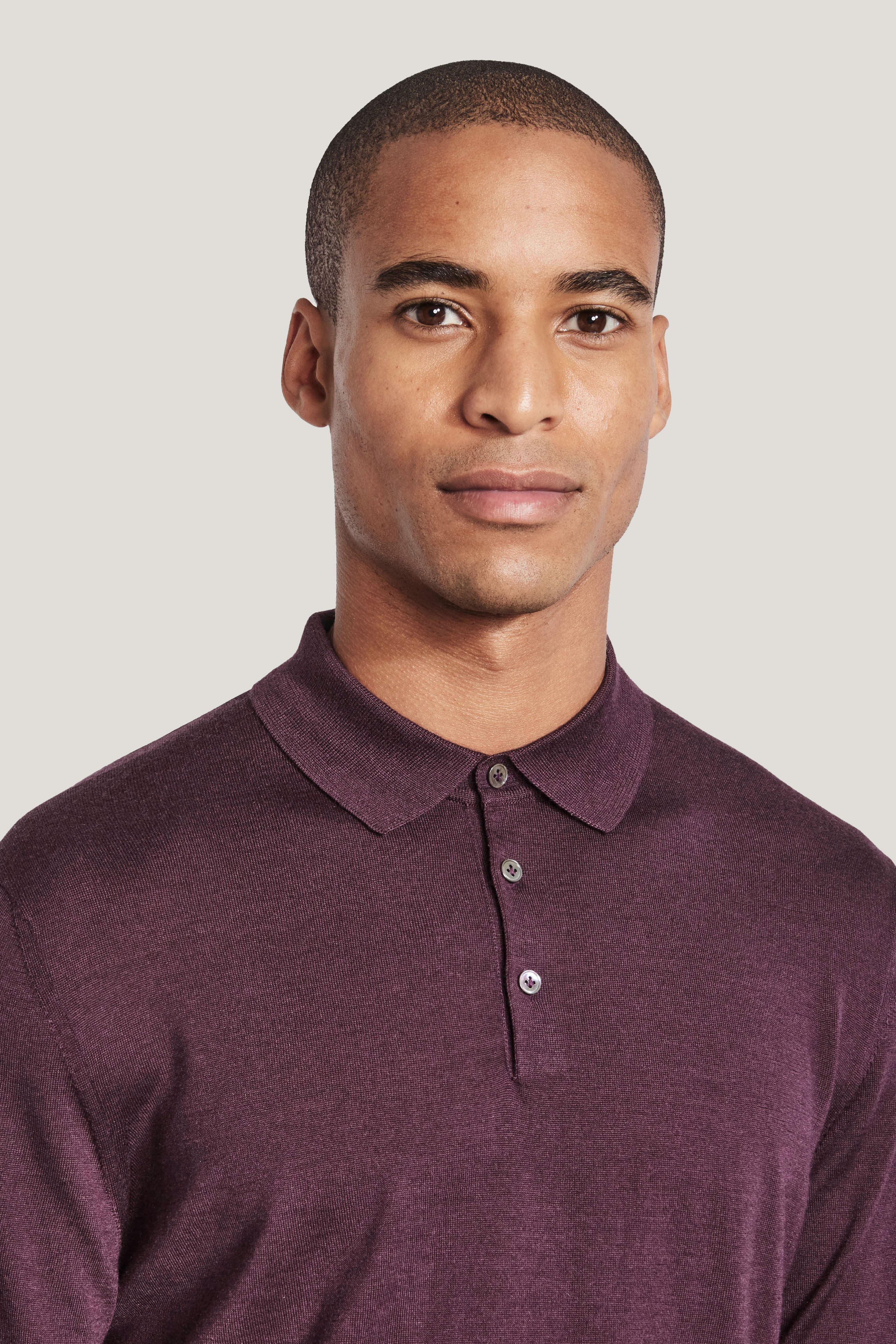 Alt view 1 Plum Long-Sleeve Polo