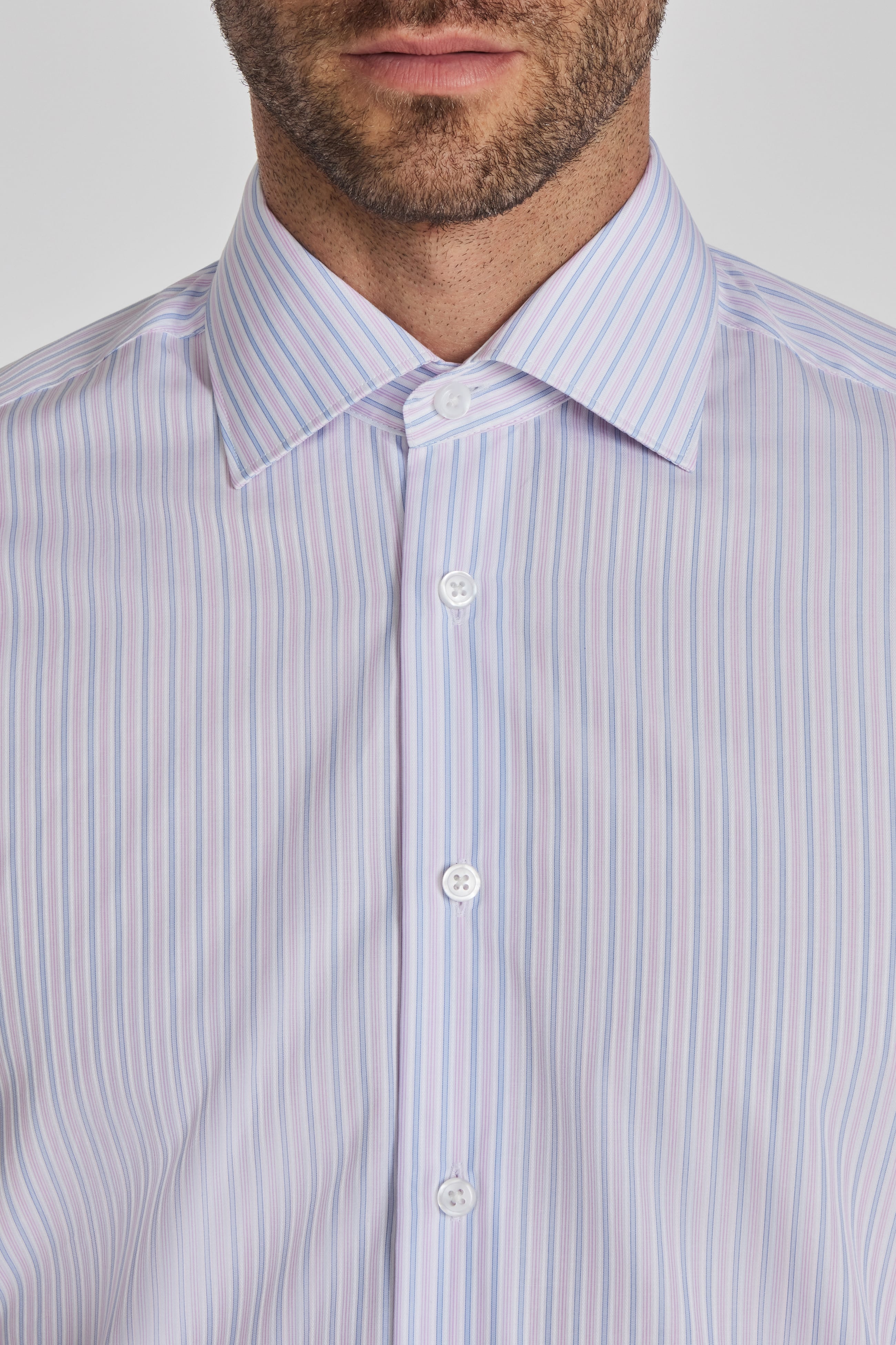 Saville Pink Stripe Cotton Dress Shirt