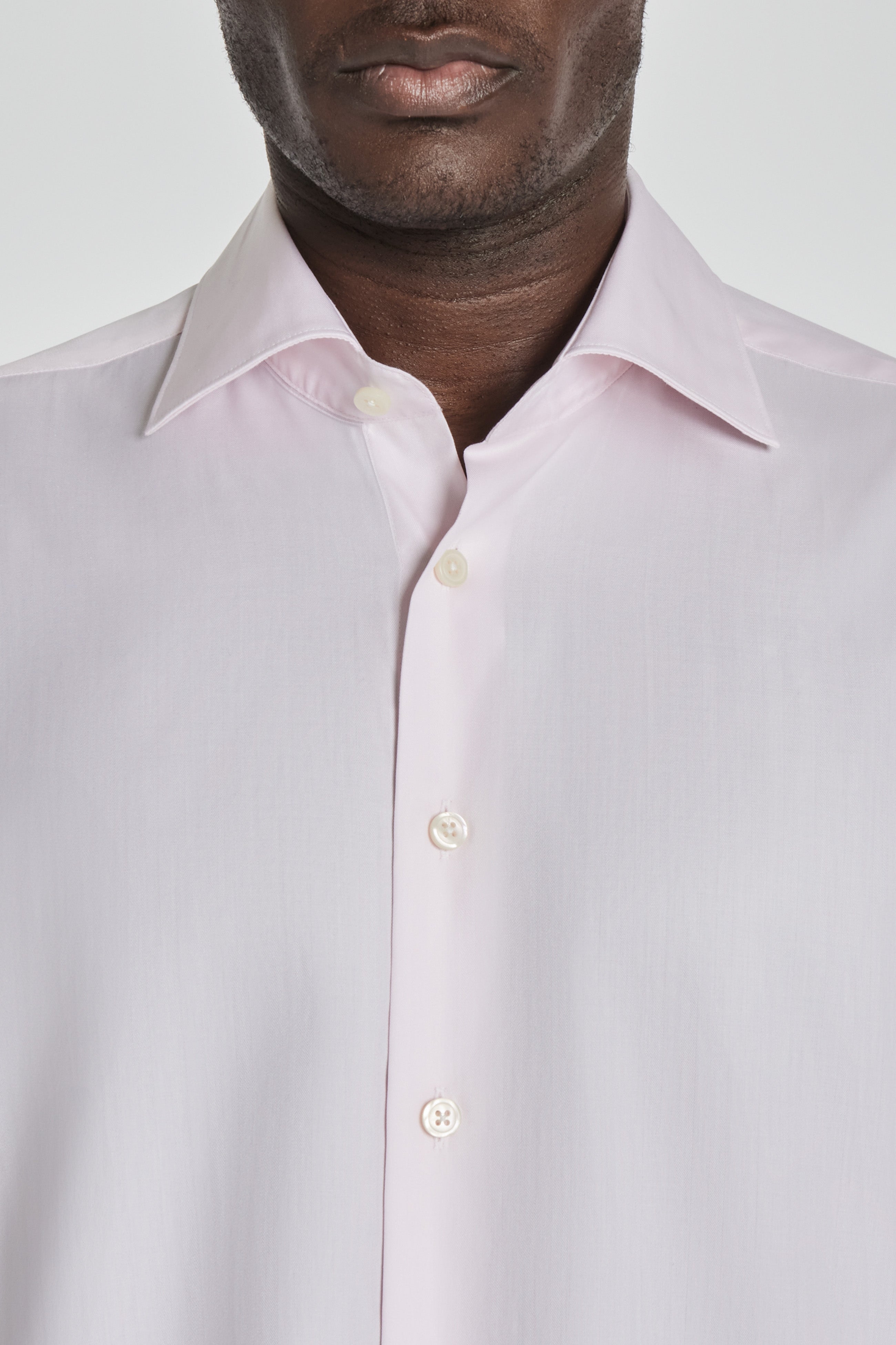 Alt view 1 Micro Herringbone Cotton Dress Shirt in Pink