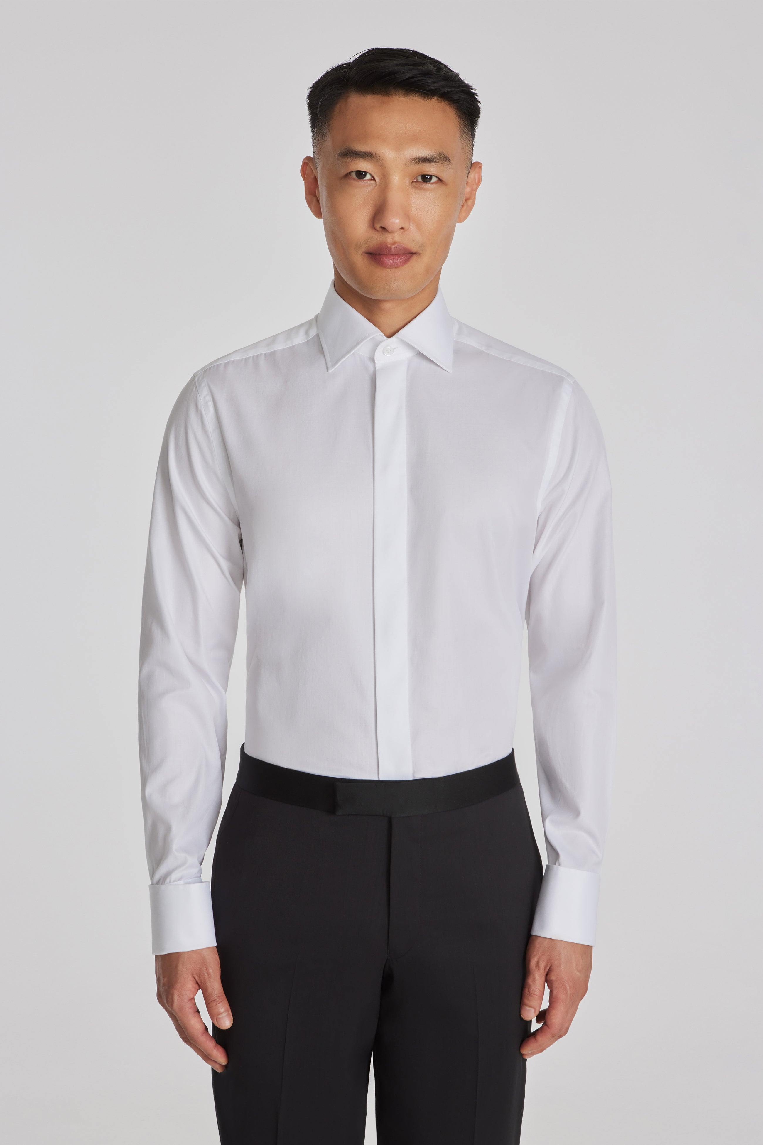 Alt view Formal Cotton Tuxedo Shirt in White