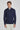 Alt view 1 SetiCo Solid Cotton and Silk Quarter Zip Sweater in Navy