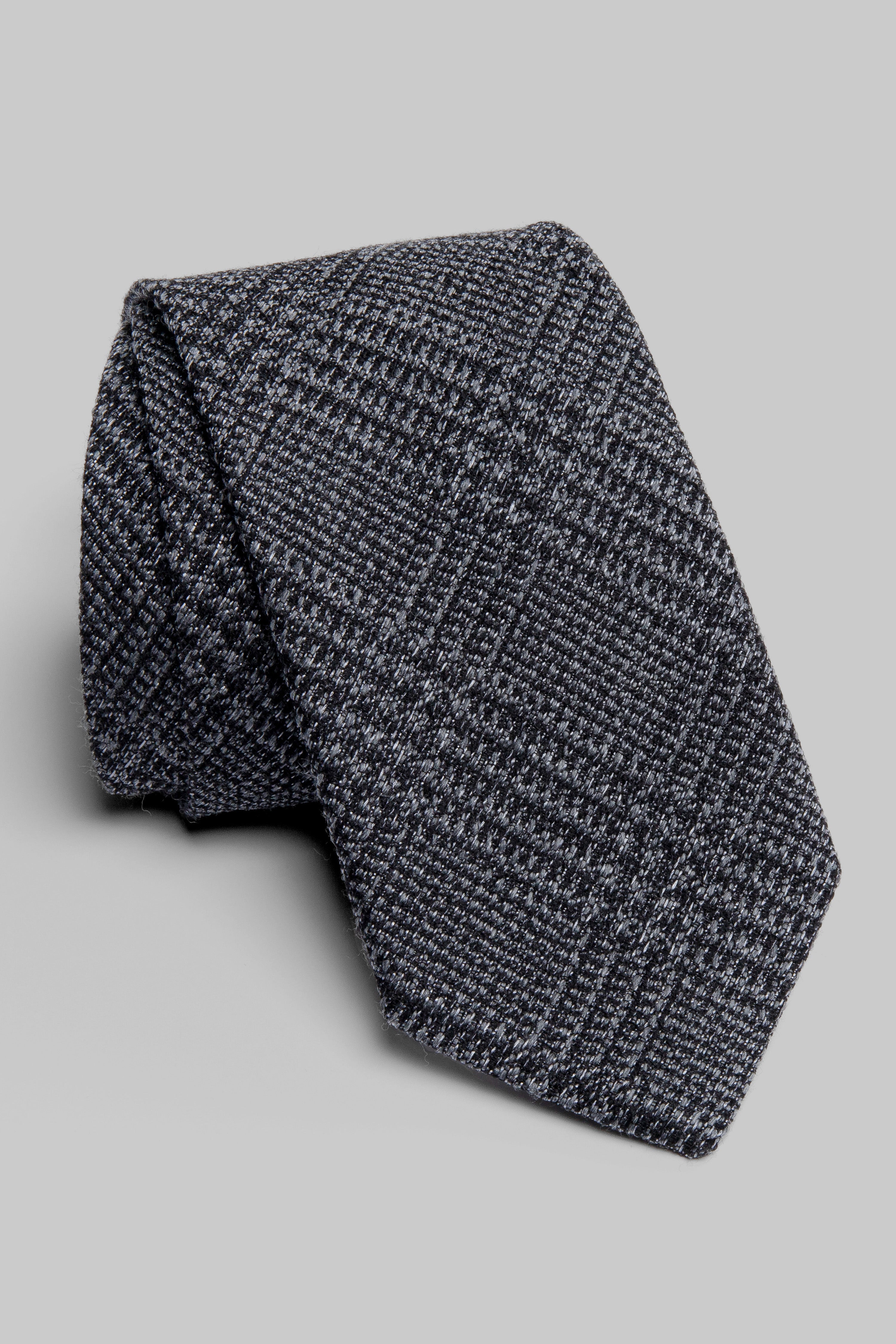 Alt view 1 Glen Plaid Woven Tie in Charcoal