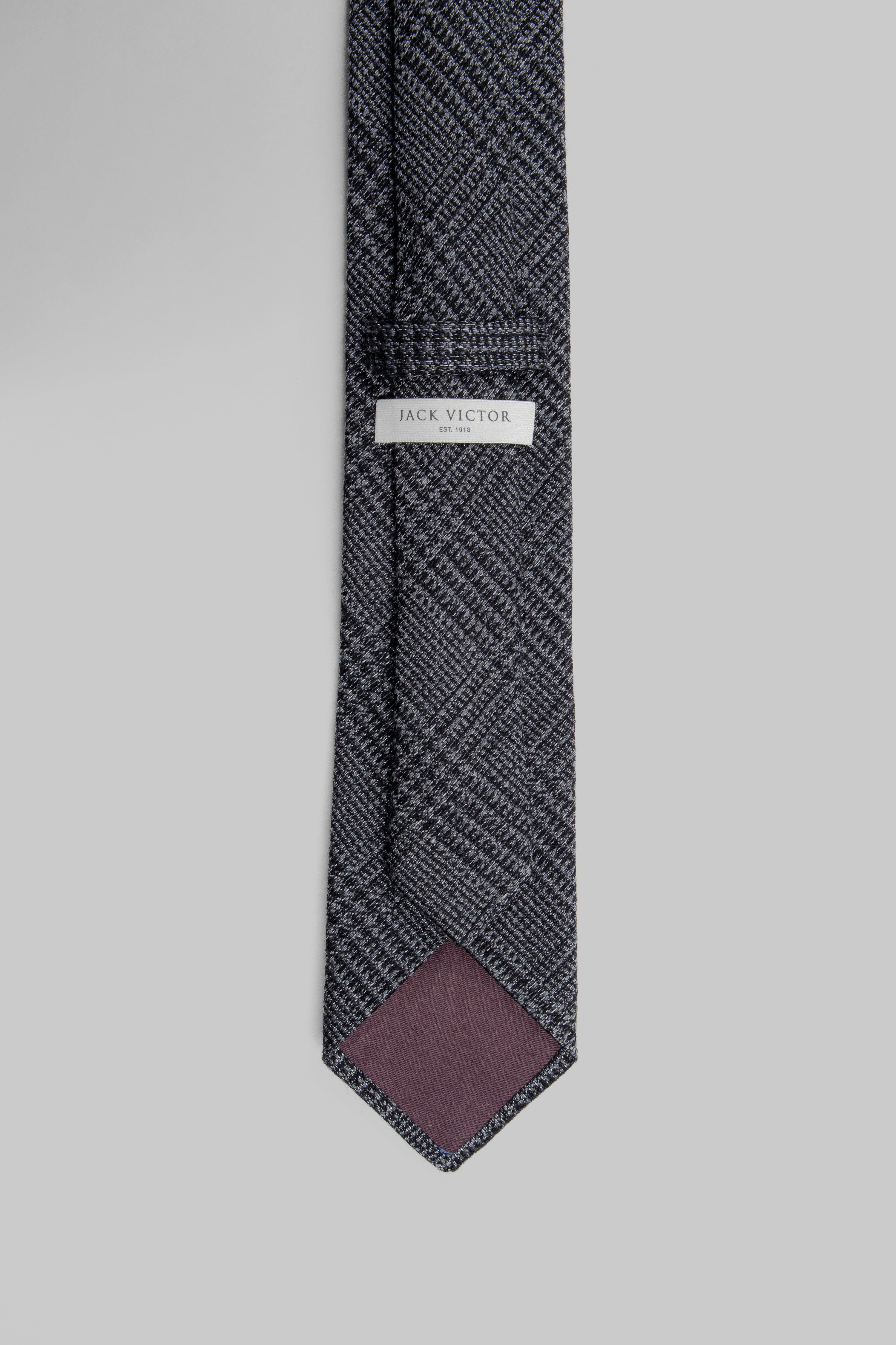 Alt view 4 Glen Plaid Woven Tie in Charcoal