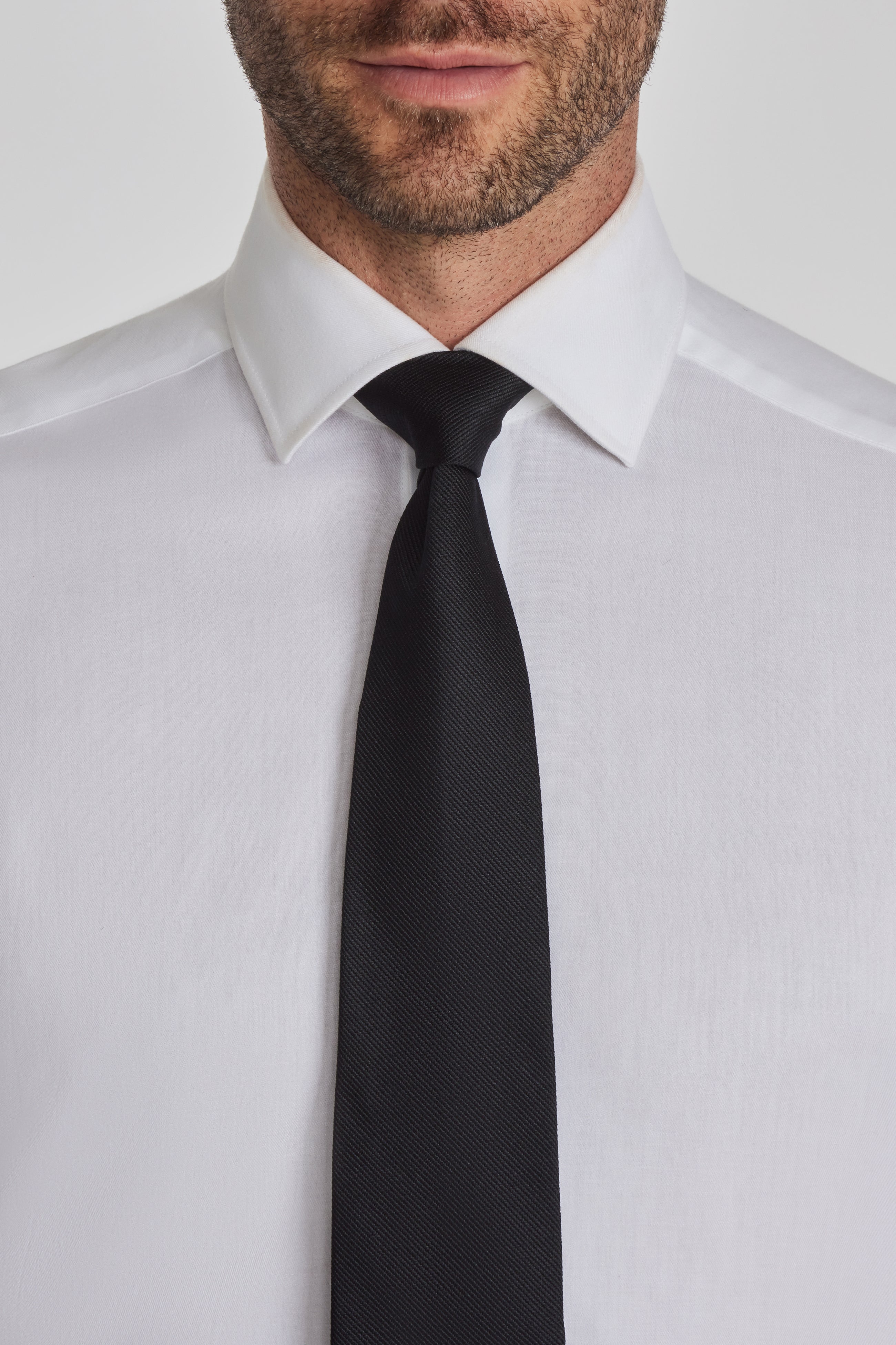 Black Bowman Solid Woven Tie