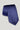 Denim blue solid tie with diagonal textured weave pattern displayed folded against neutral background.