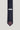 Navy tie with white pin dots throughout and burgundy tip.