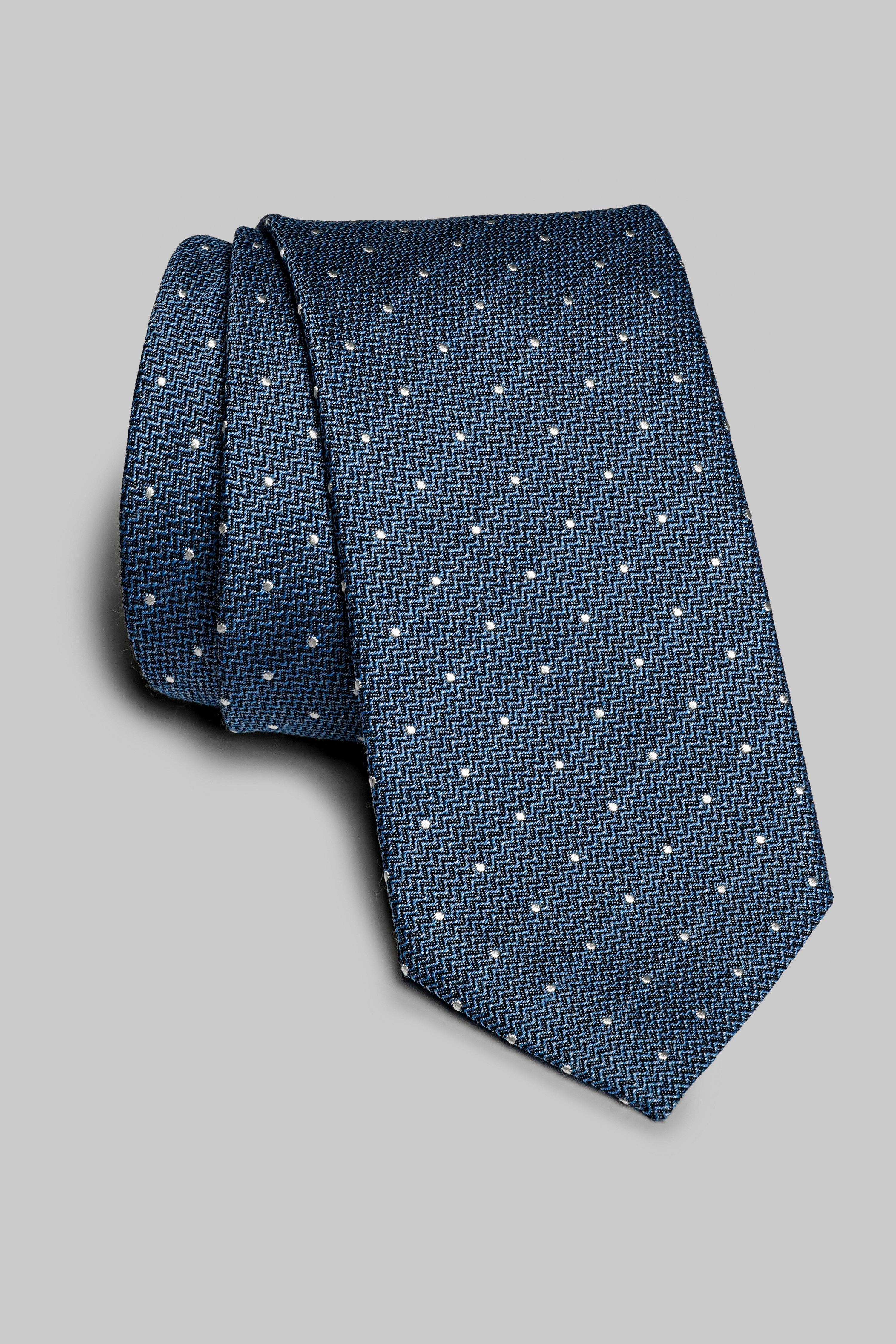 Pindot Sky Blue Pindot Tie - Cotton, Wool, and Silk | Jack Victor