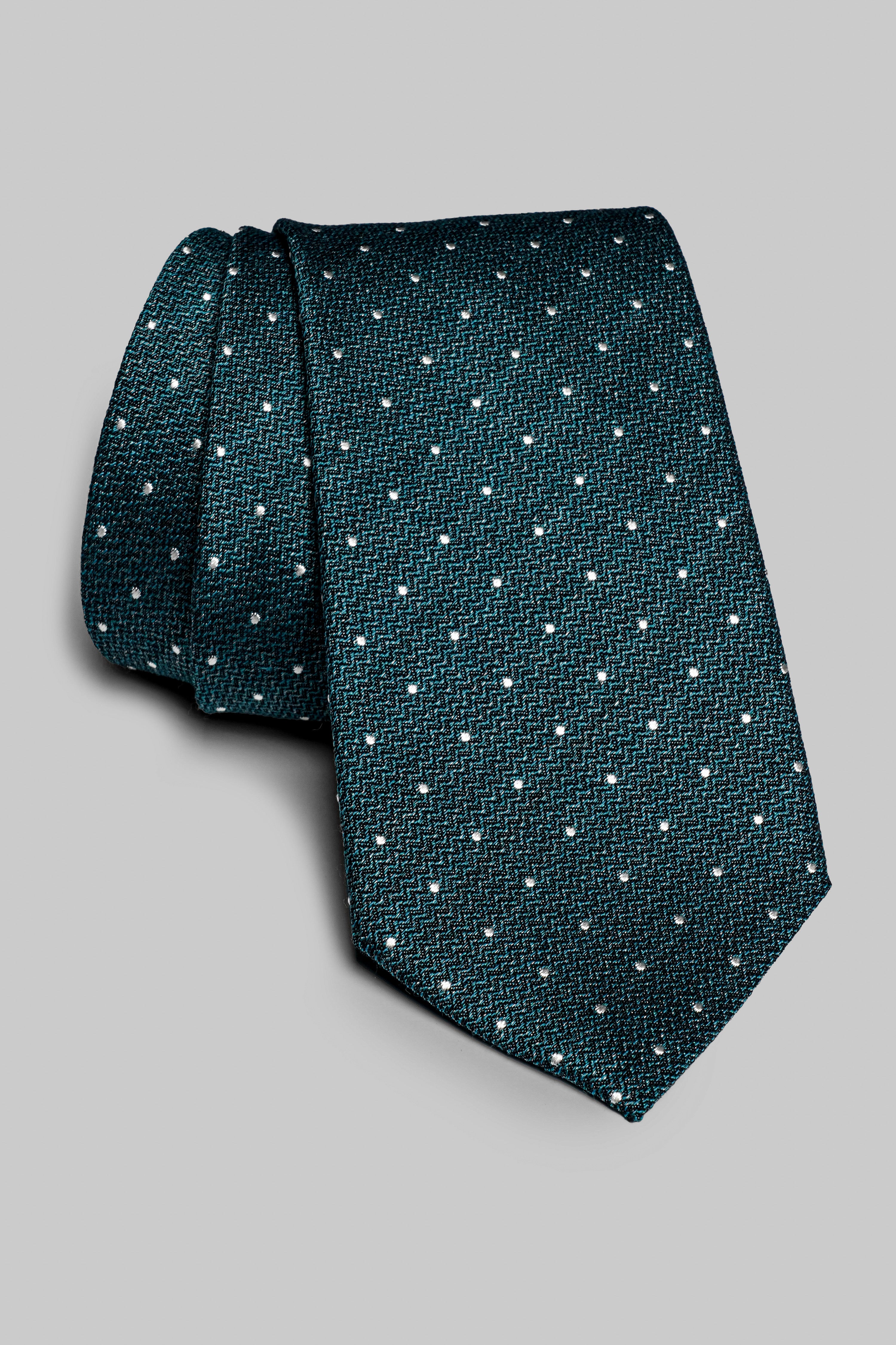 Alt view Pindot Woven Tie in Teal