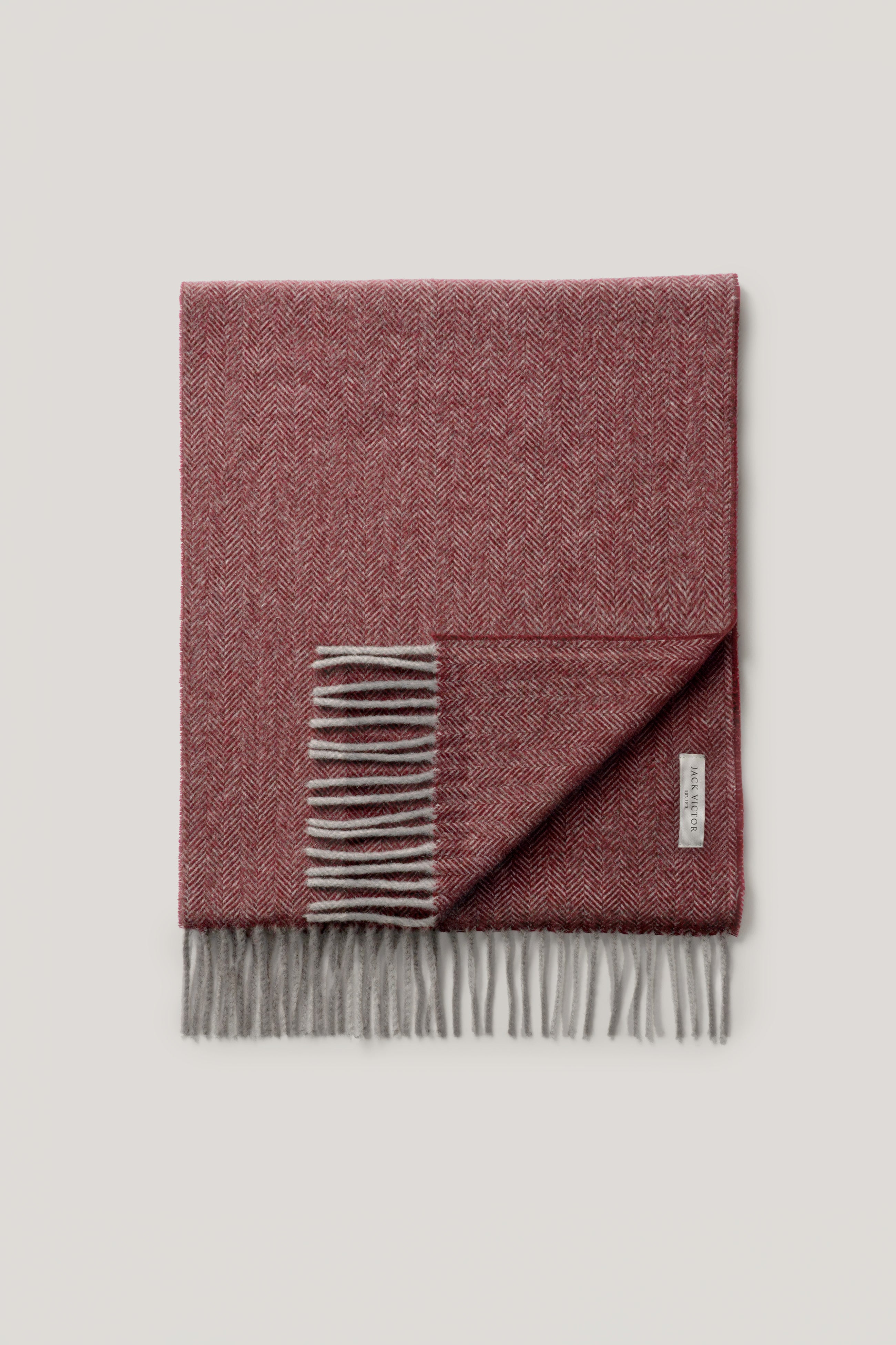 Alt view Burgundy Herringbone Scarf