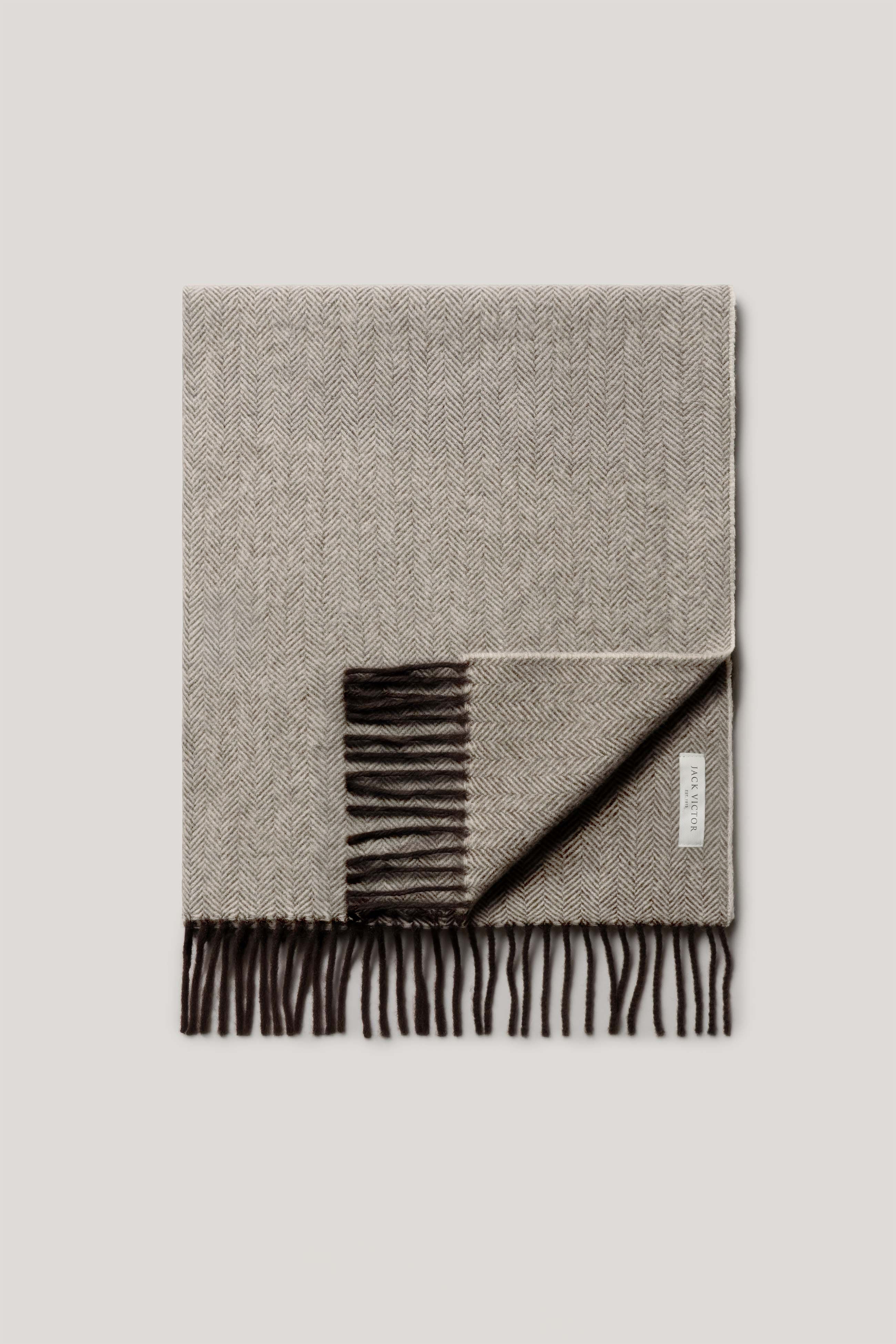 Alt view 1 Oatmeal Herringbone Scarf