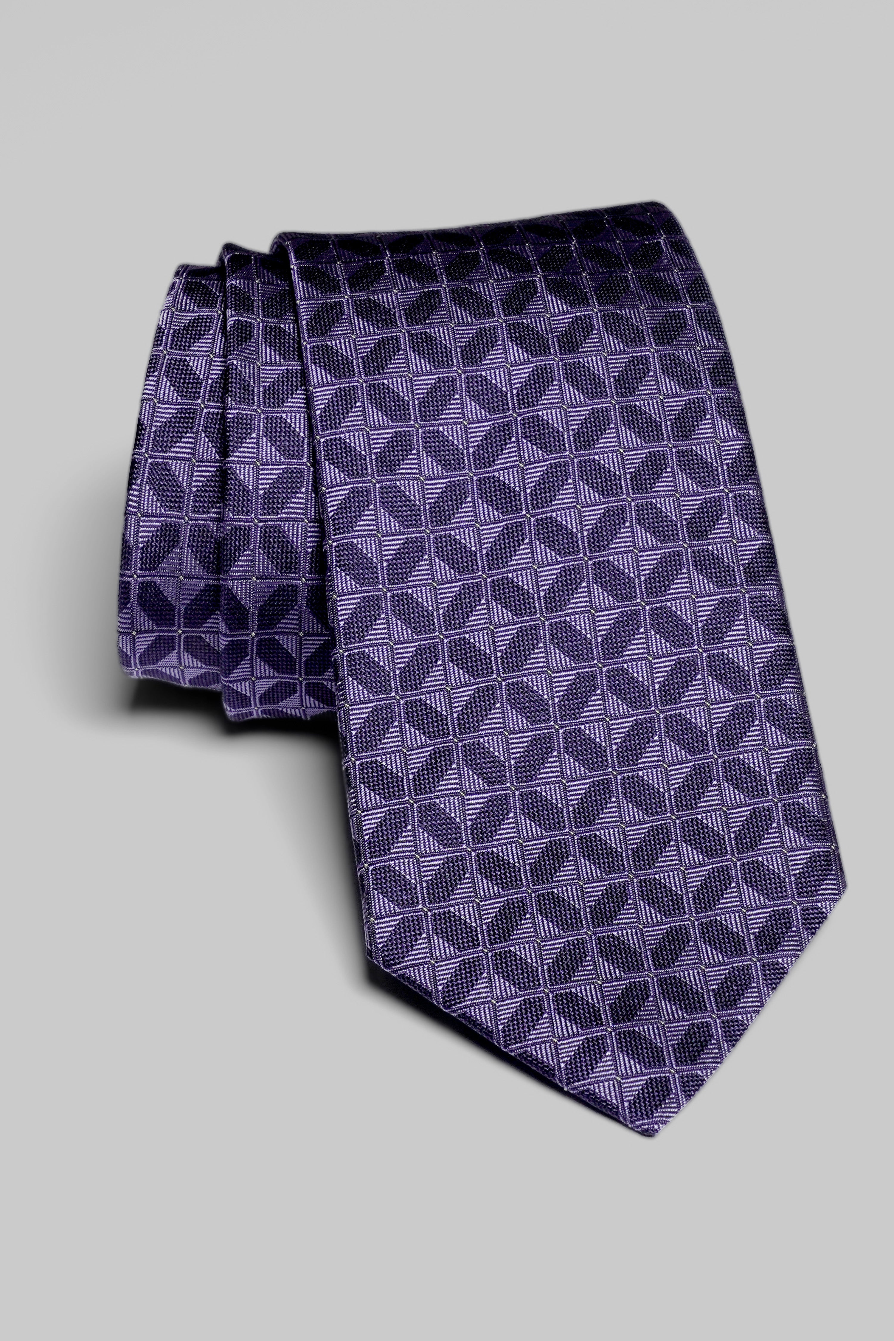Alt view Purple Tile Pattern Weave Tie
