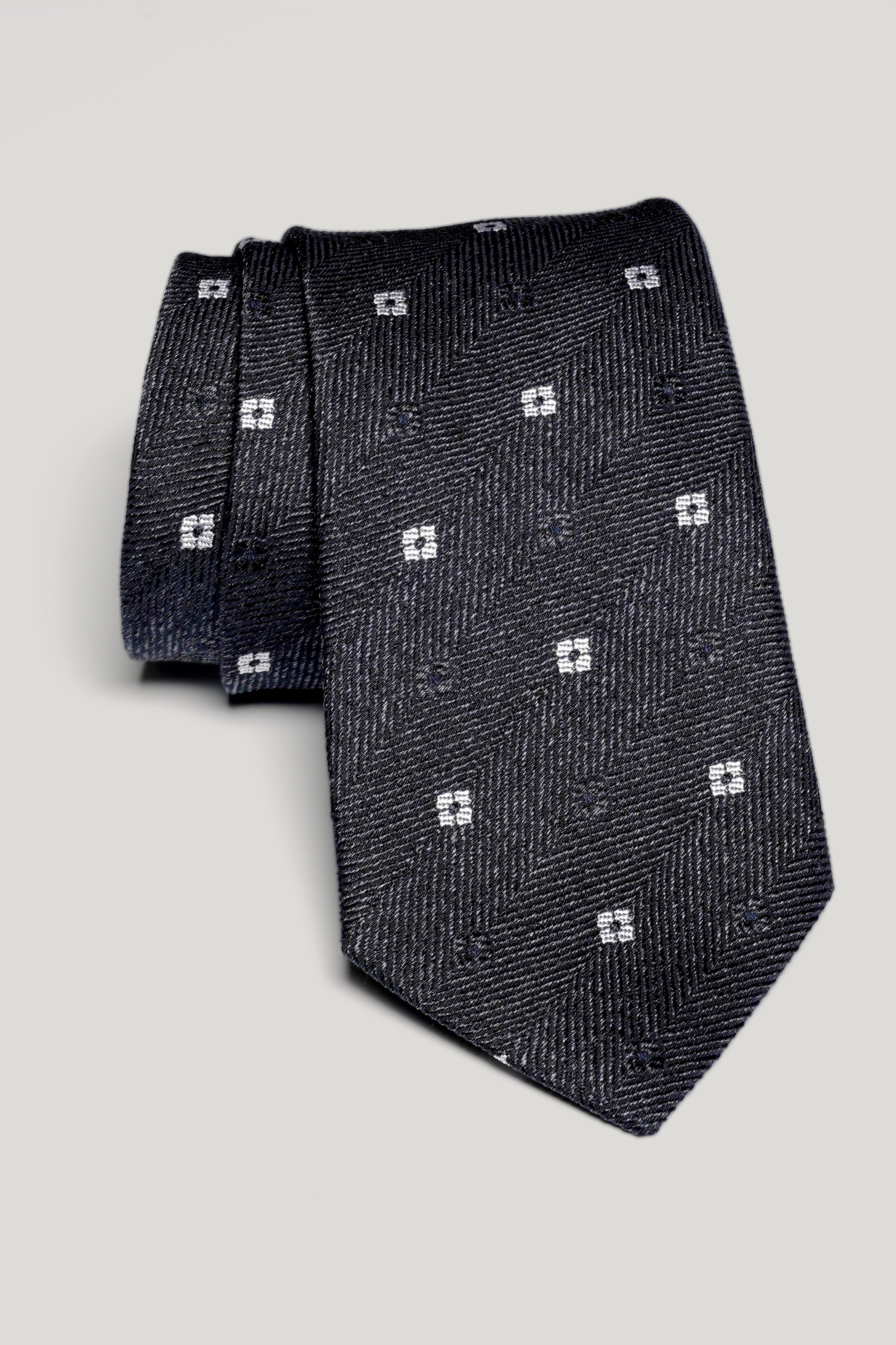 Alt view Navy Micro Pattern Weave Tie