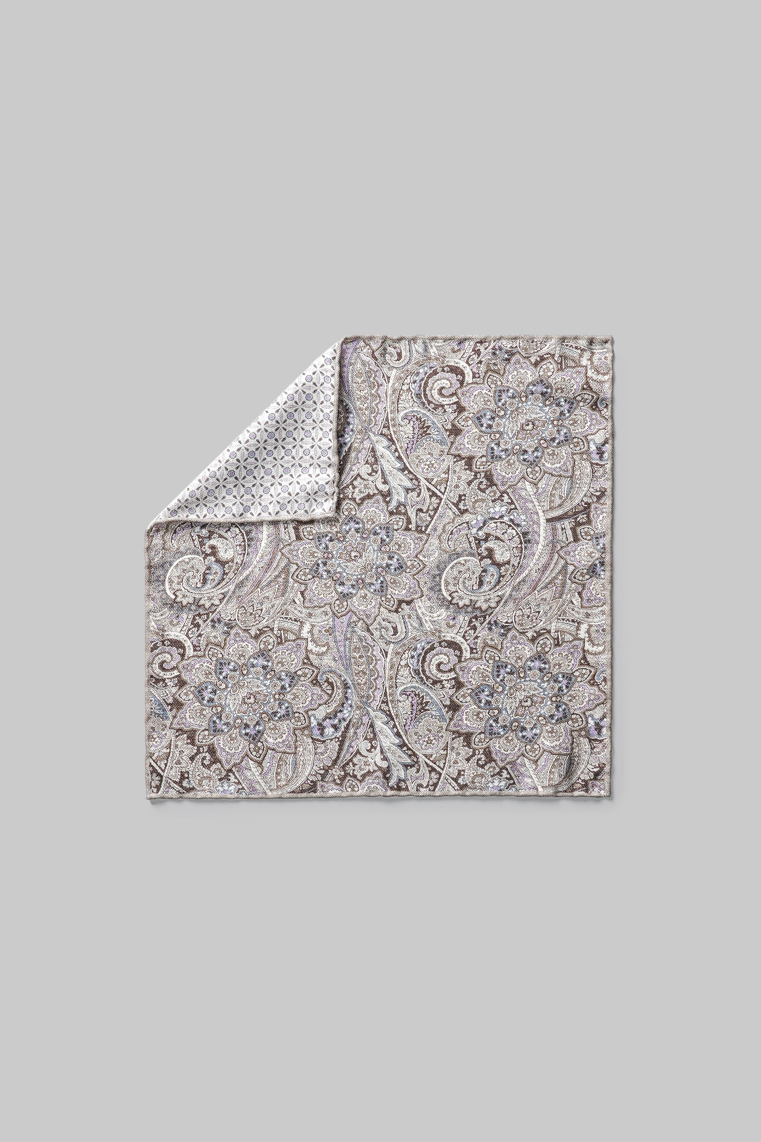 Alt view Sand Paisley Pocket Square