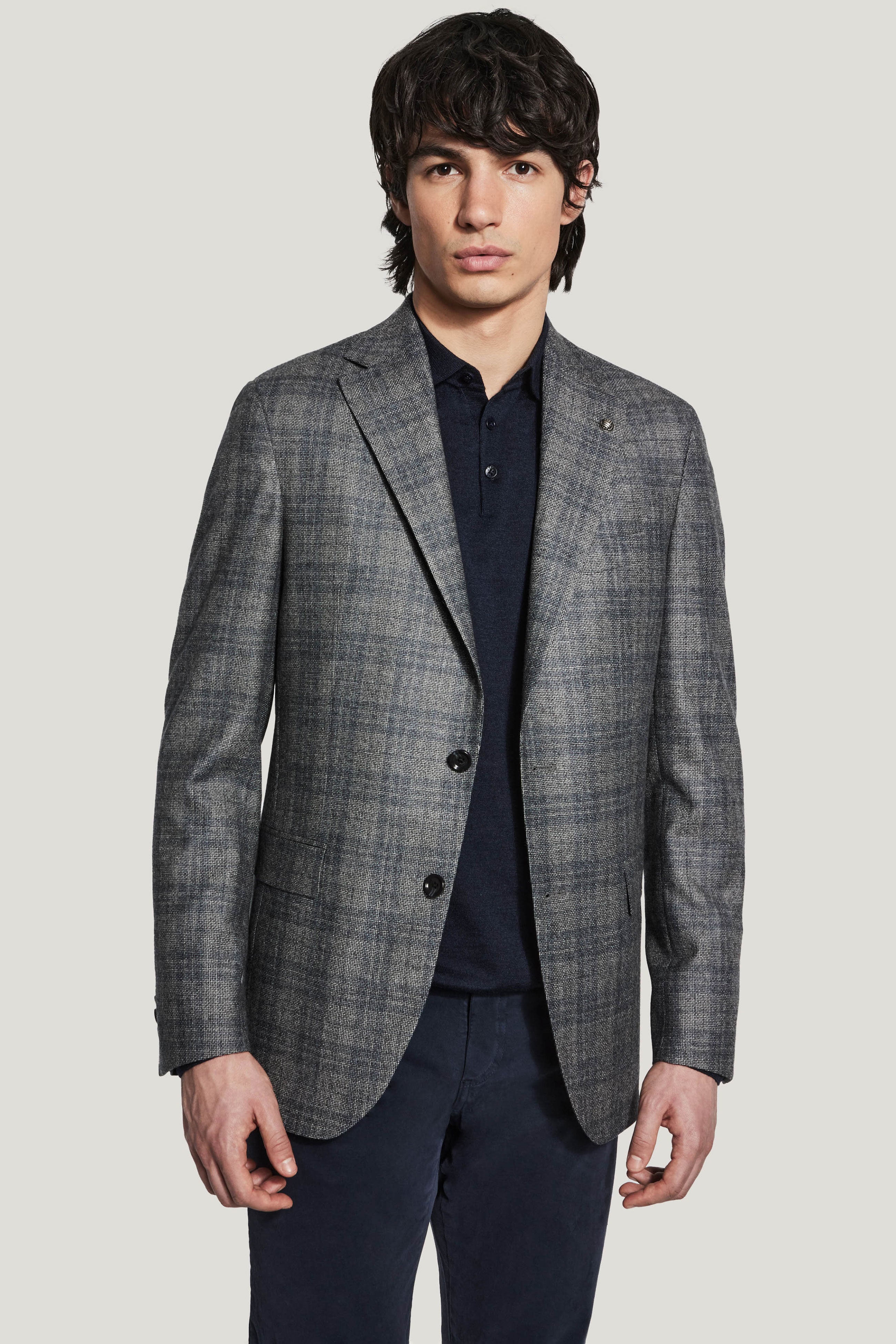 Alt view Grey Plaid Blazer