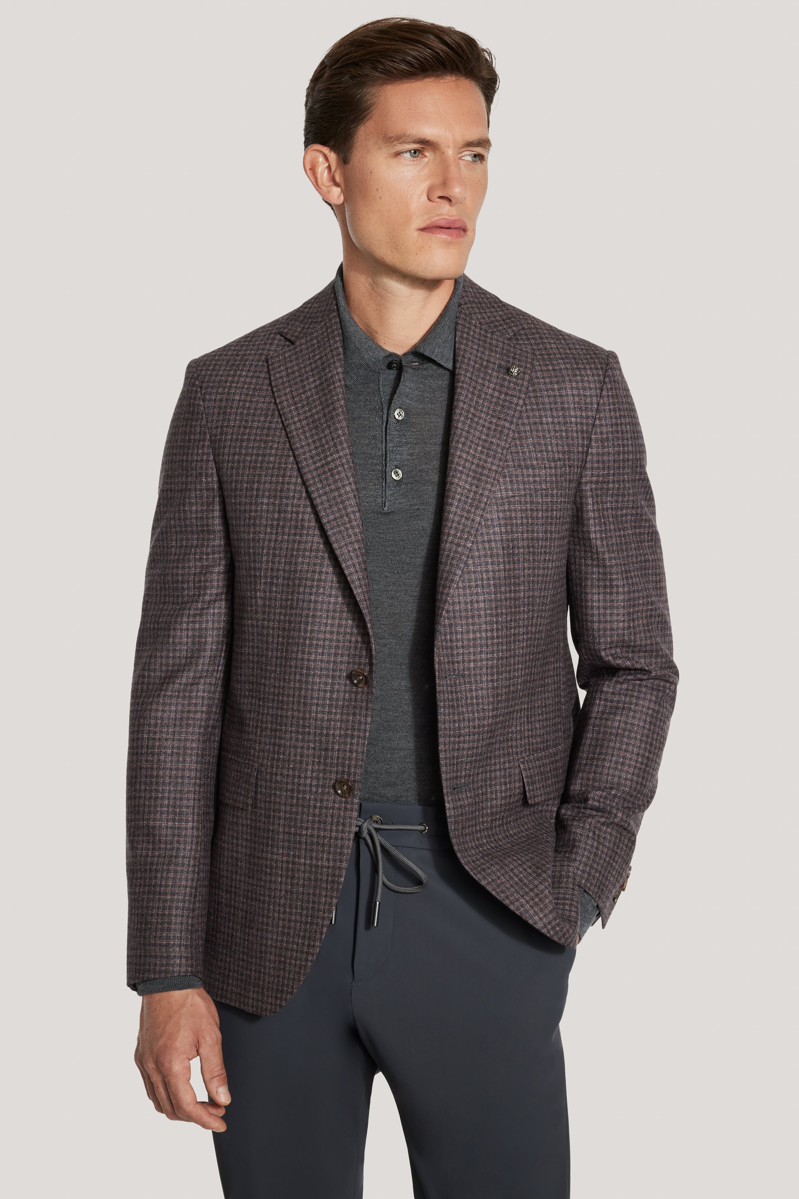 Alt view Desert Rose and Charcoal Mini Check Blazer