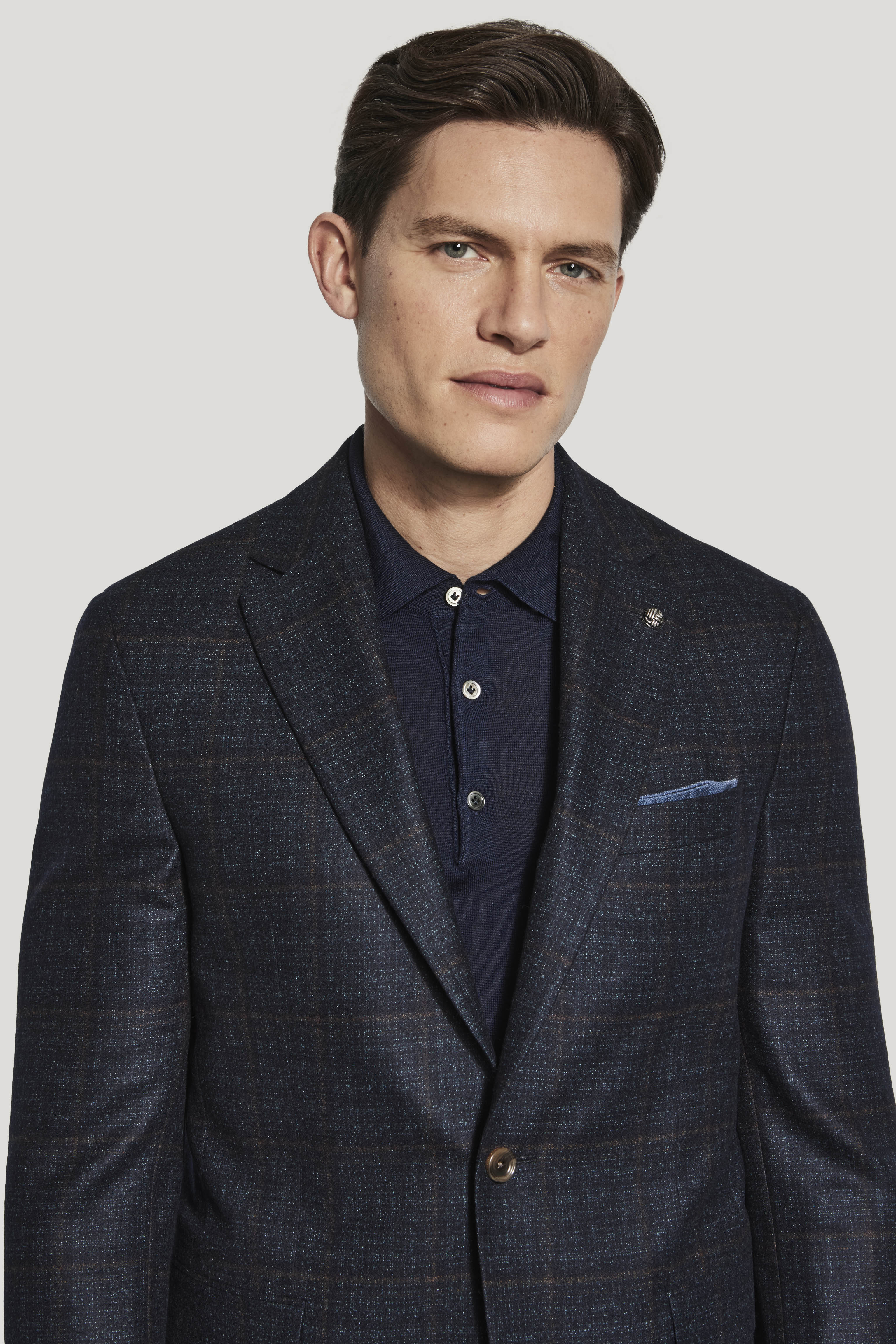 Alt view 1 Dark Teal and Brown Windowpane Blazer