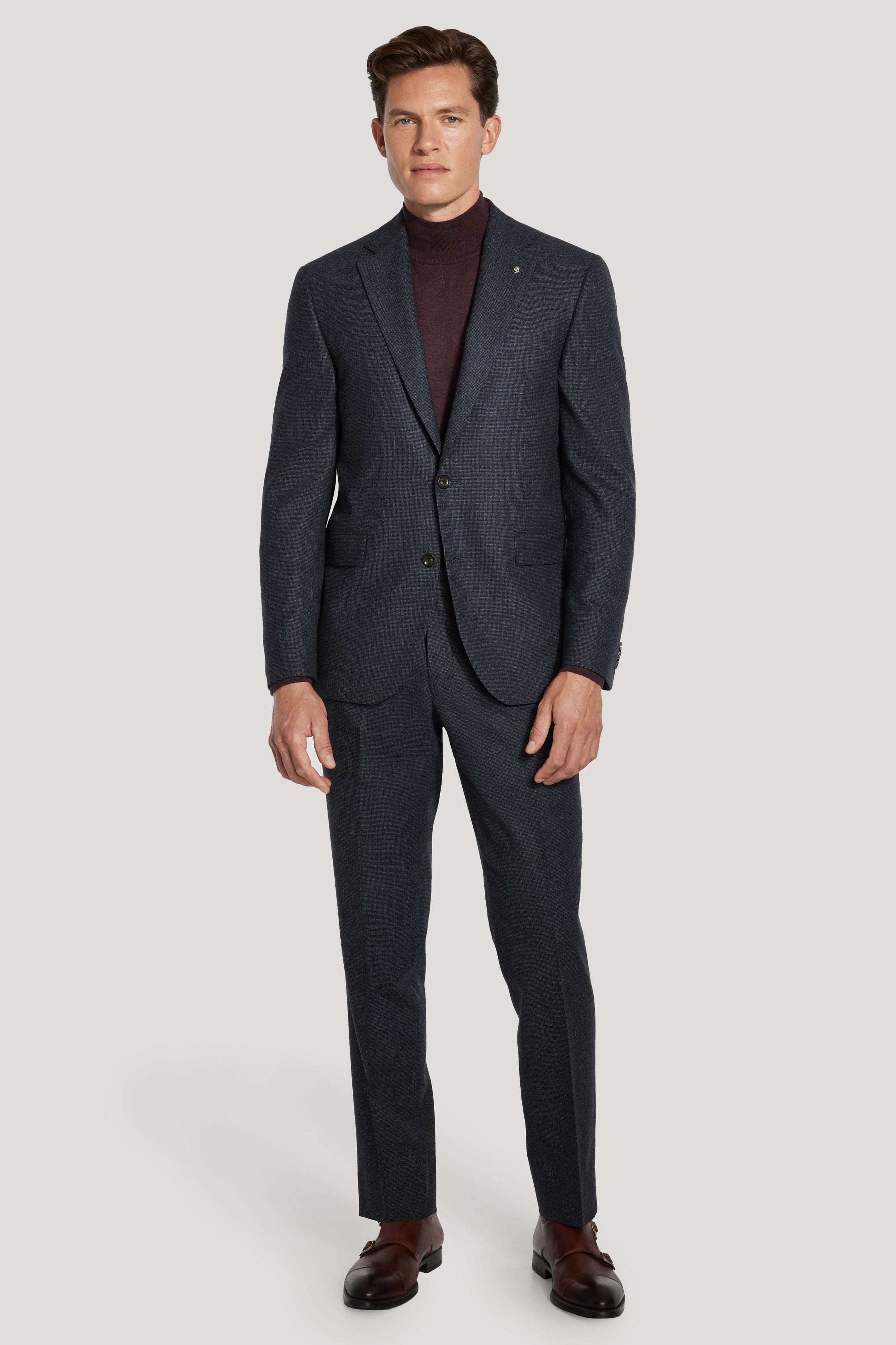Alt view Navy and Brown Neat Suit