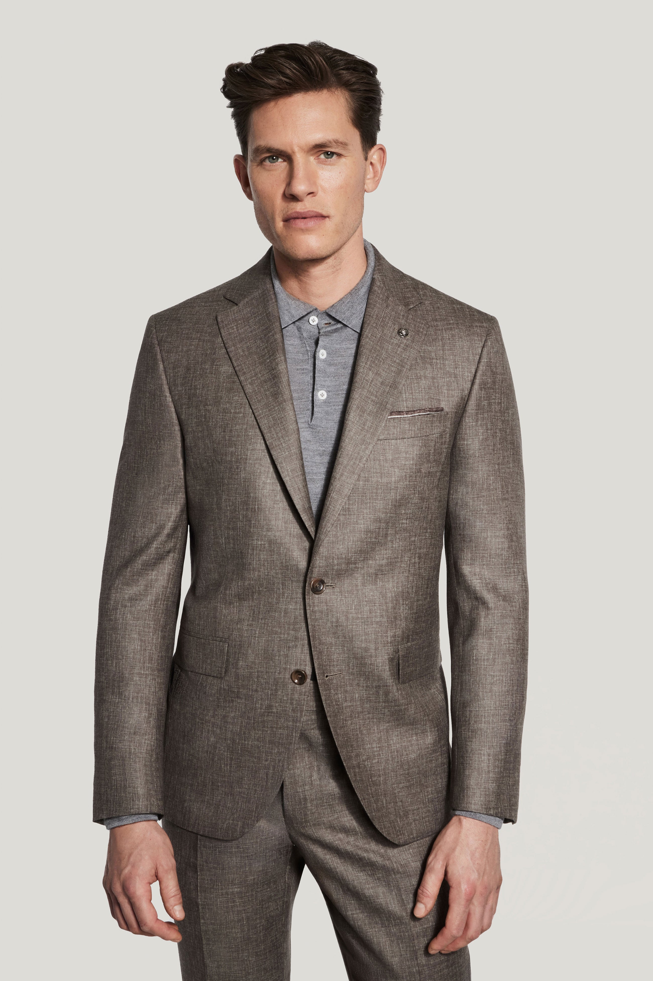 Alt view 1 Brown Melange Suit