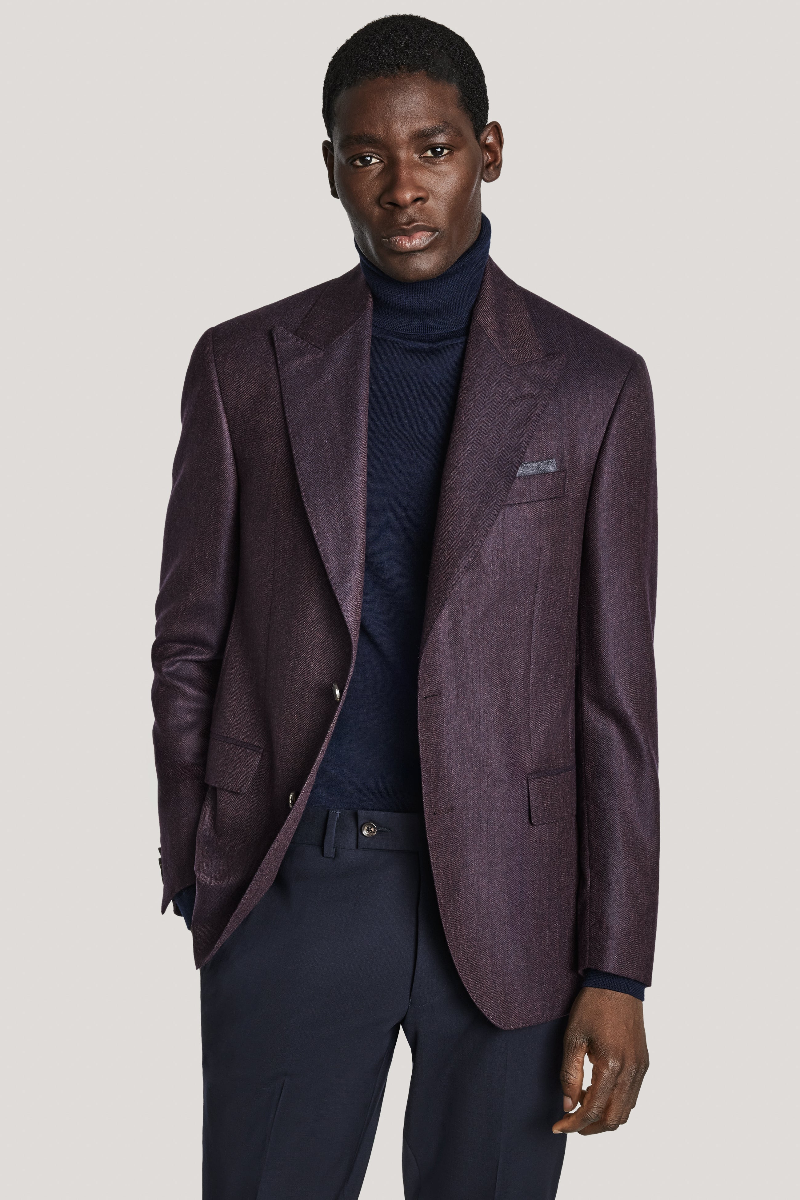 Alt view Berry Herringbone Blazer