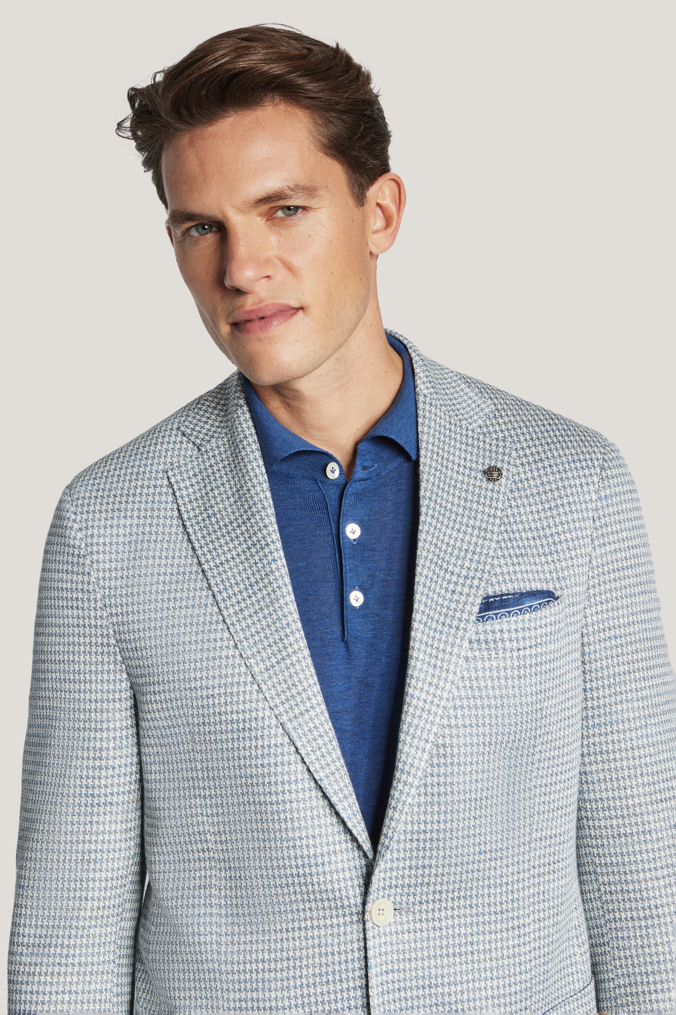Alt view 1 Blue Grey Houndstooth COMFORTWEAR™ Blazer