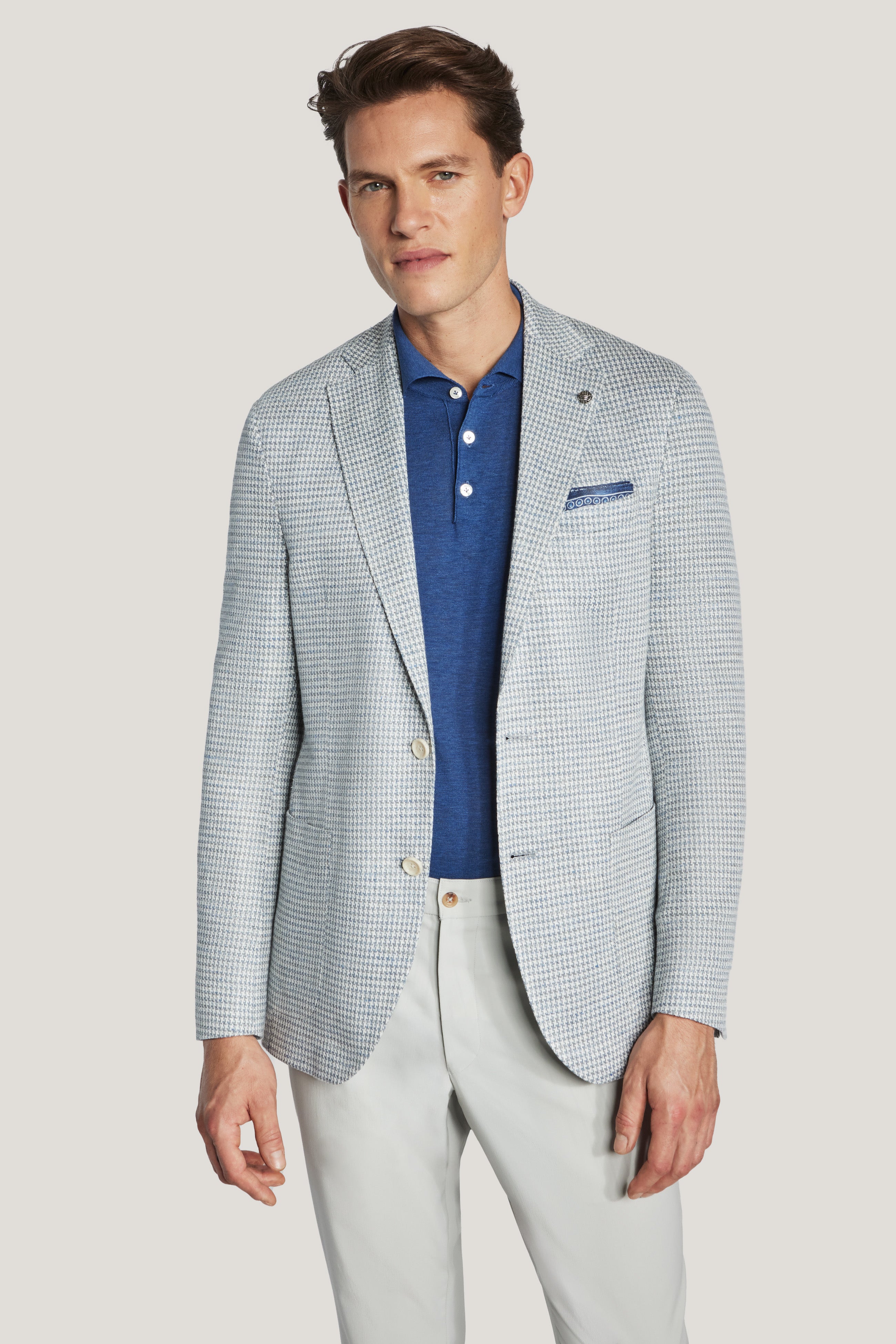 Alt view Blue Grey Houndstooth COMFORTWEAR™ Blazer