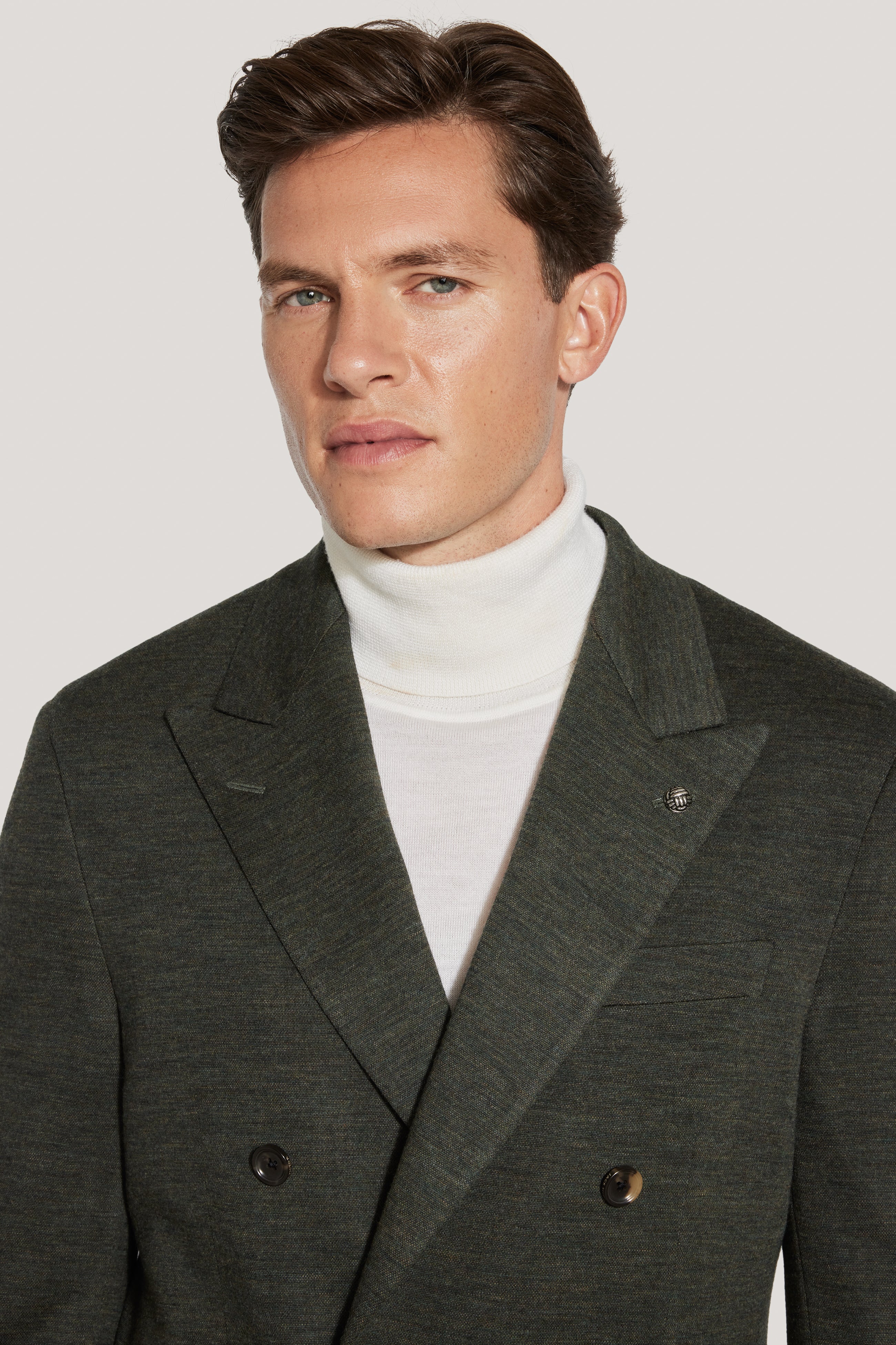 Alt view 1 Olive Melange Double Breasted COMFORTWEAR™ Blazer