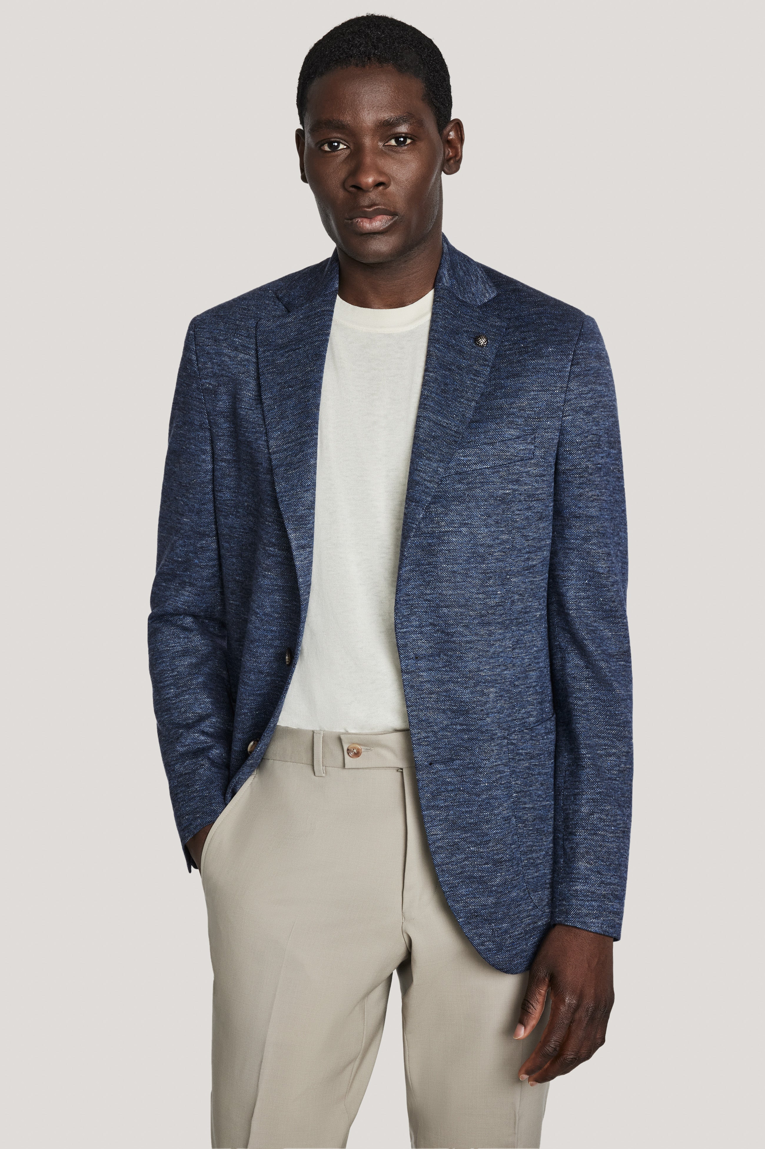COMFORTWEAR™ Denim Blue Melange Blazer – Jack Victor