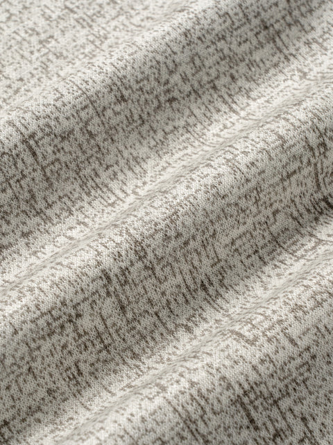Tan melange blazer fabric with diagonal seam detail and textured weave pattern.