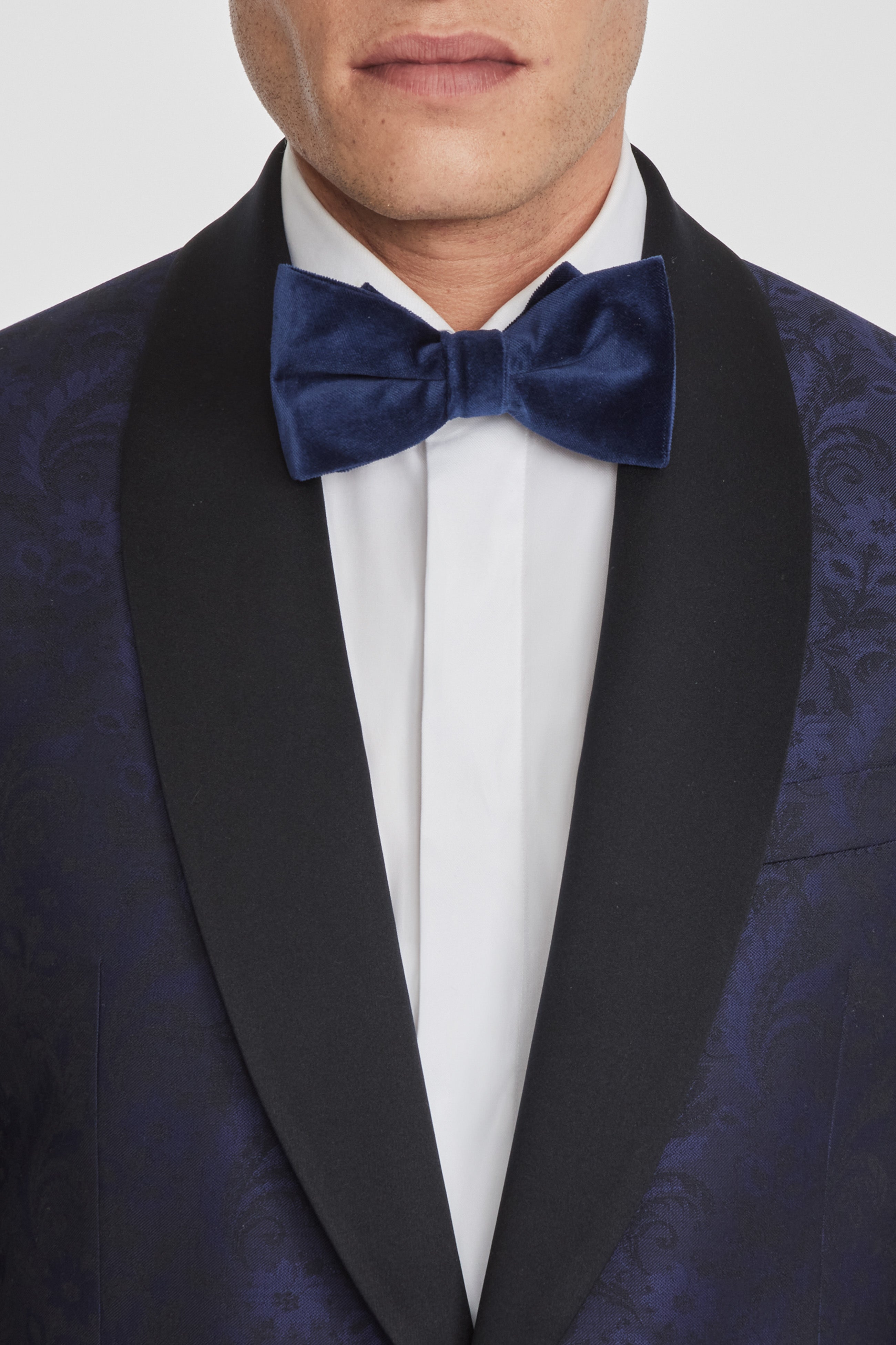 Alt view 1 Ethan Floral Shawl Collar Dinner Jacket in Navy