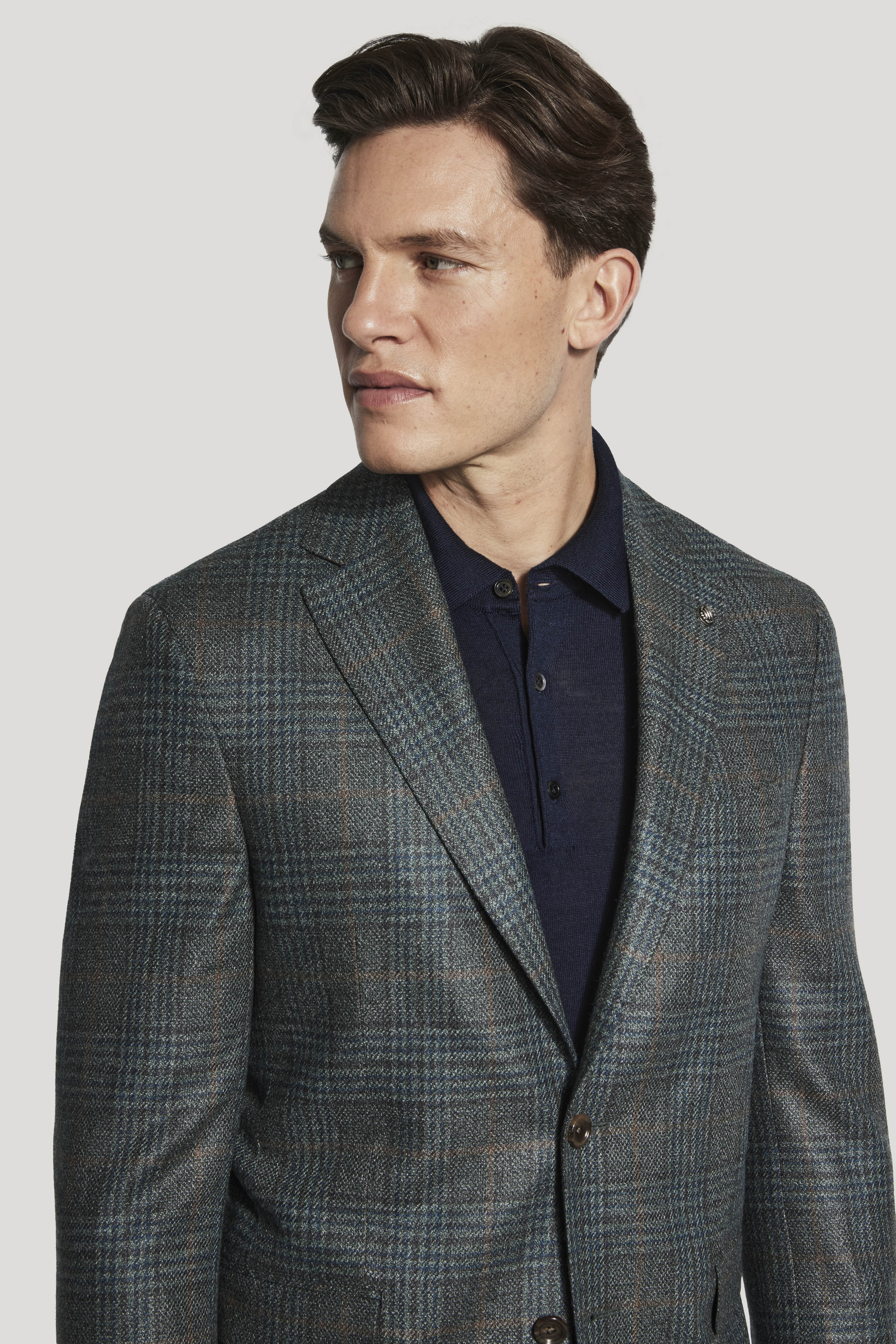Alt view 1 Olive and Brown Plaid Blazer