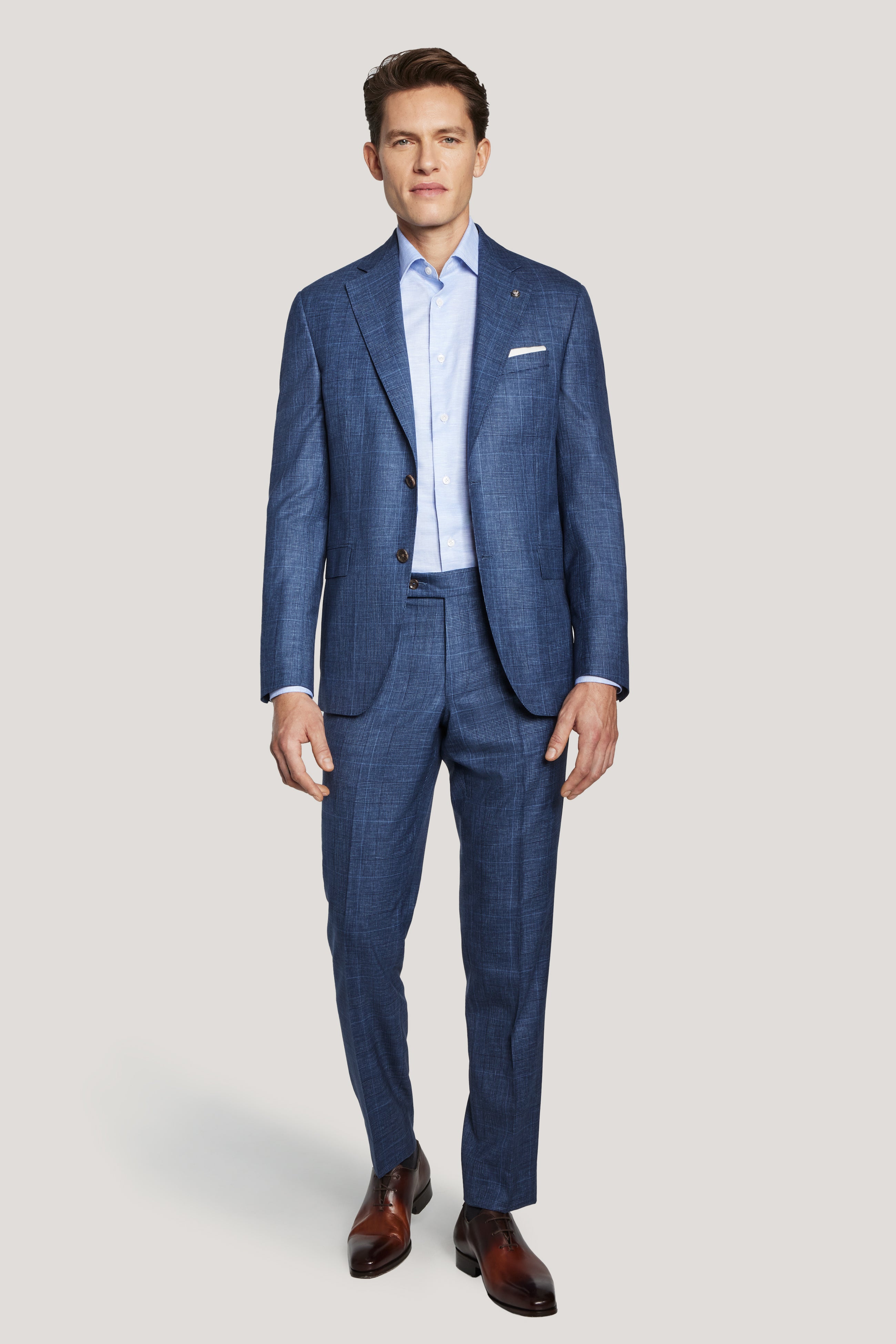 Alt view 1 Mid Blue Plaid Suit