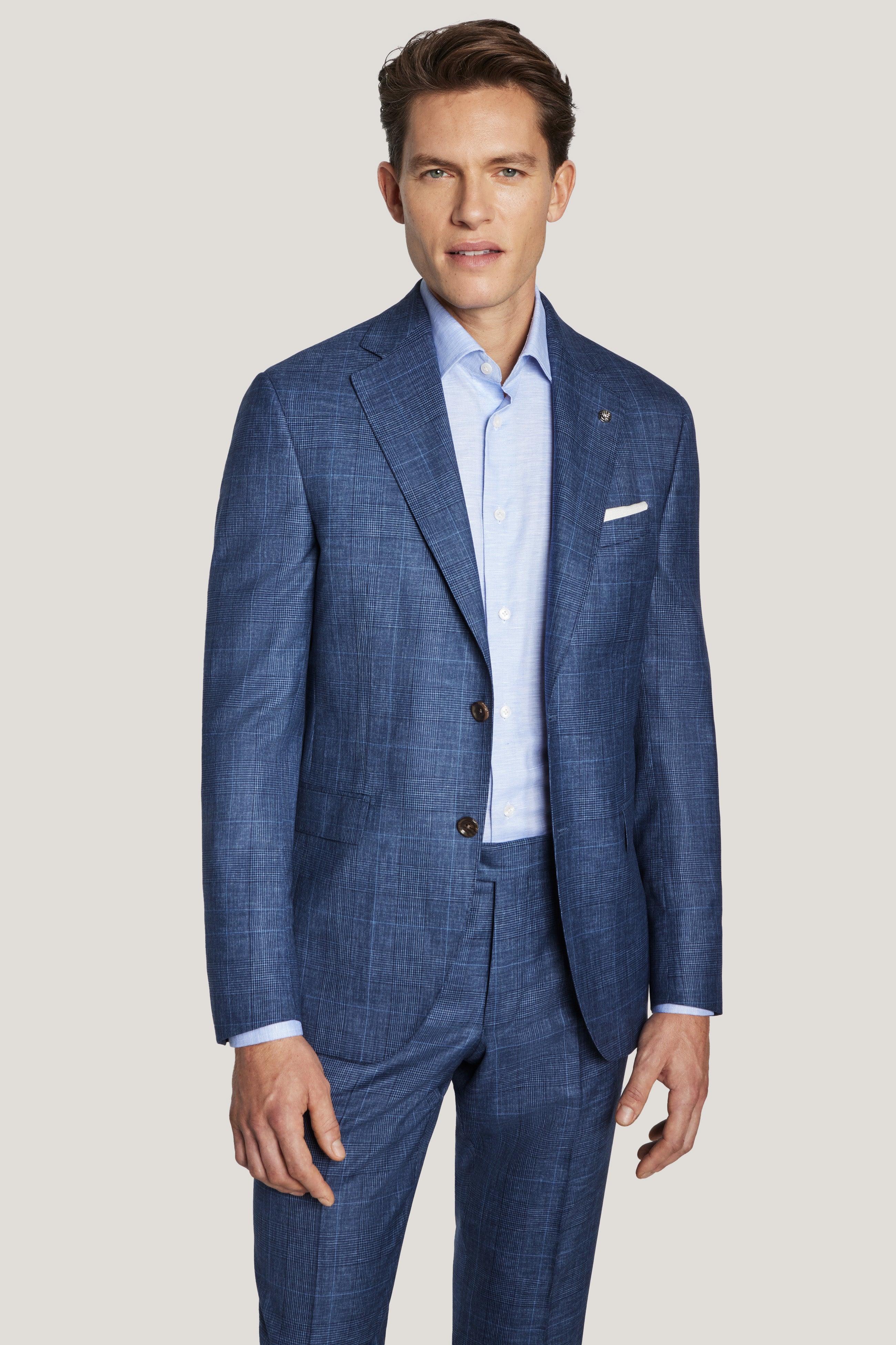 Alt view Mid Blue Plaid Suit