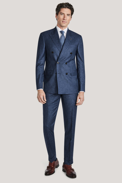 Merlin Mid Blue Pinstripe Double Breasted Suit – Jack Victor