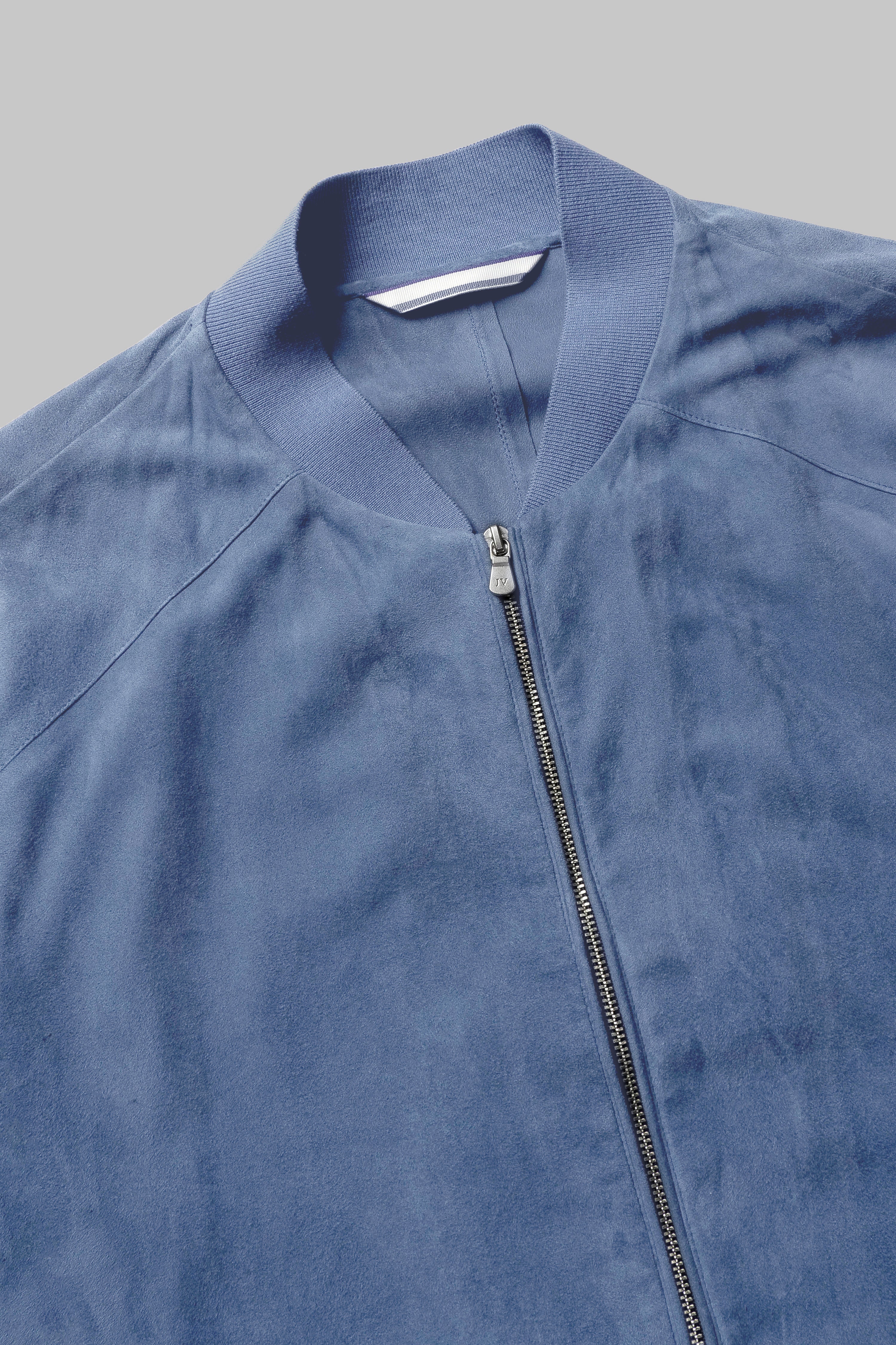Alt view 3 Barclay Suede Bomber Jacket in Blue