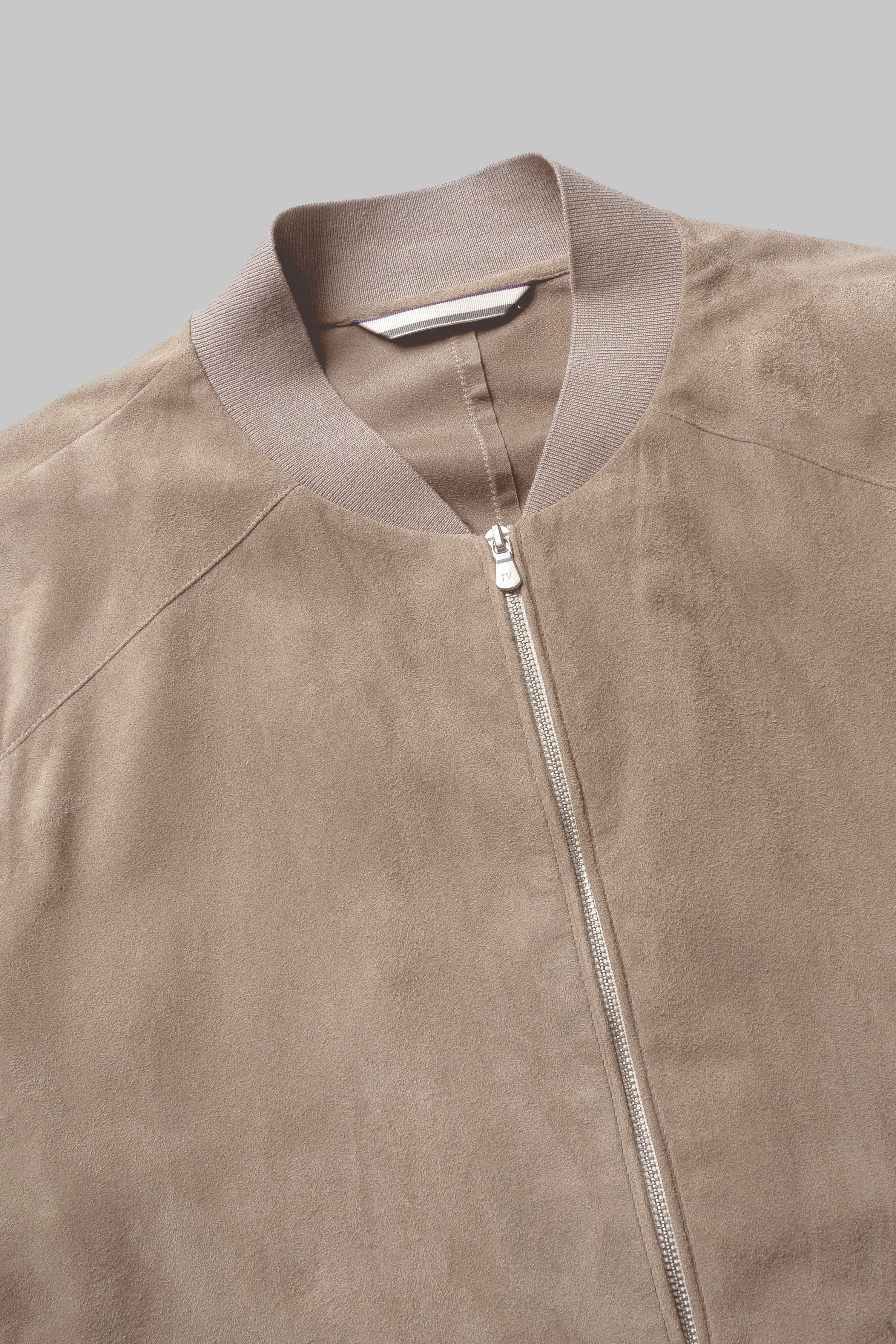 Alt view 3 Barclay Suede Bomber Jacket in Tan