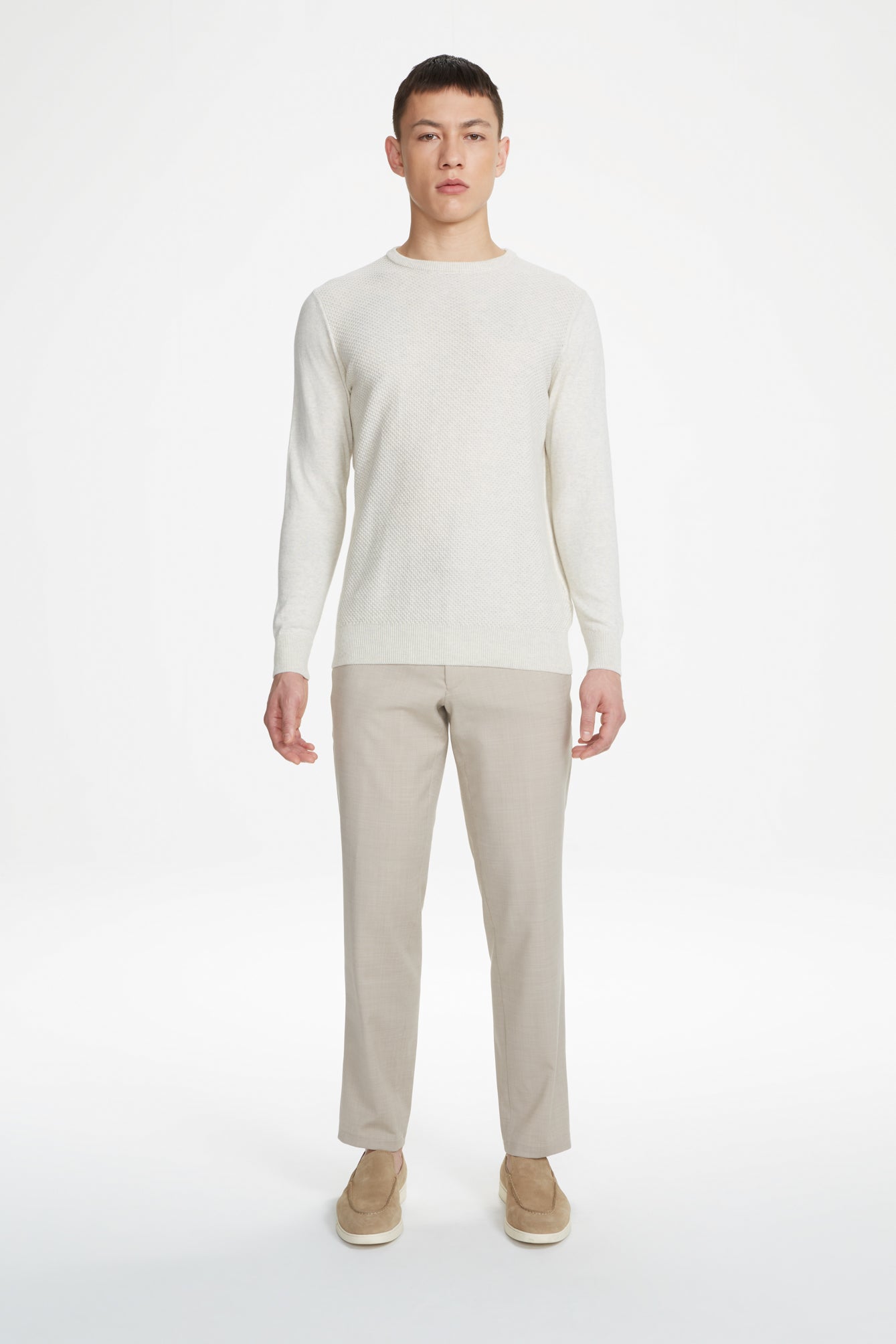 Alt view 3 Elm Textured Cotton Sweater in Off-White