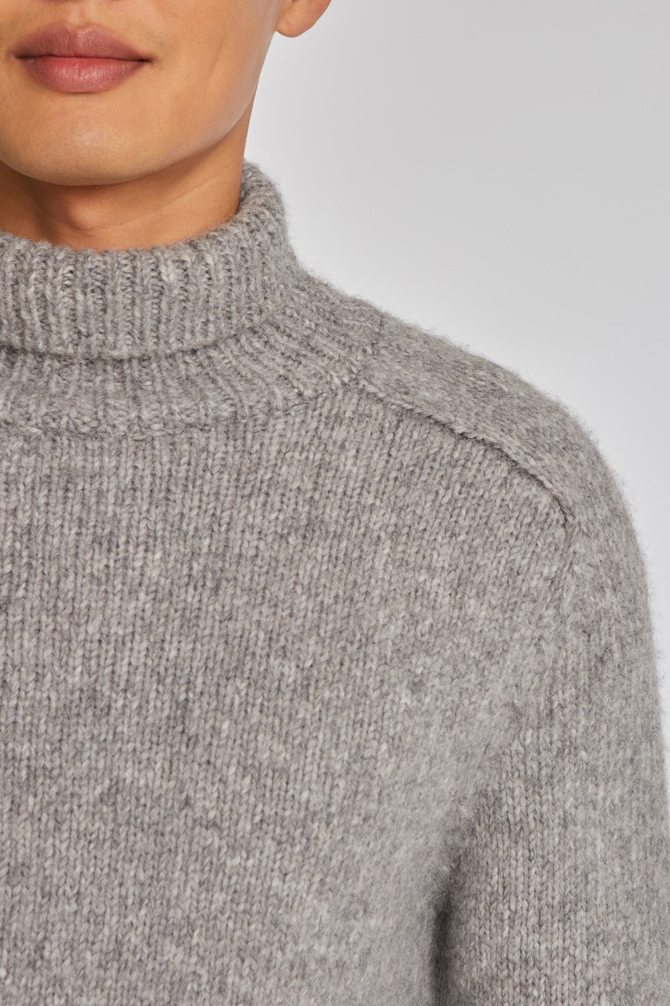 Alt view 3 Mount Pleasant Chunky Knit Turtleneck Sweater in Grey