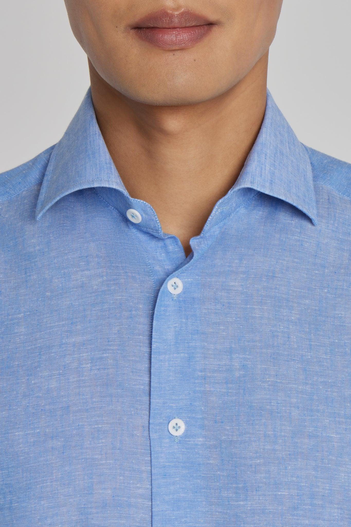 Alt view 1 Linen and Cotton Shirt in Blue