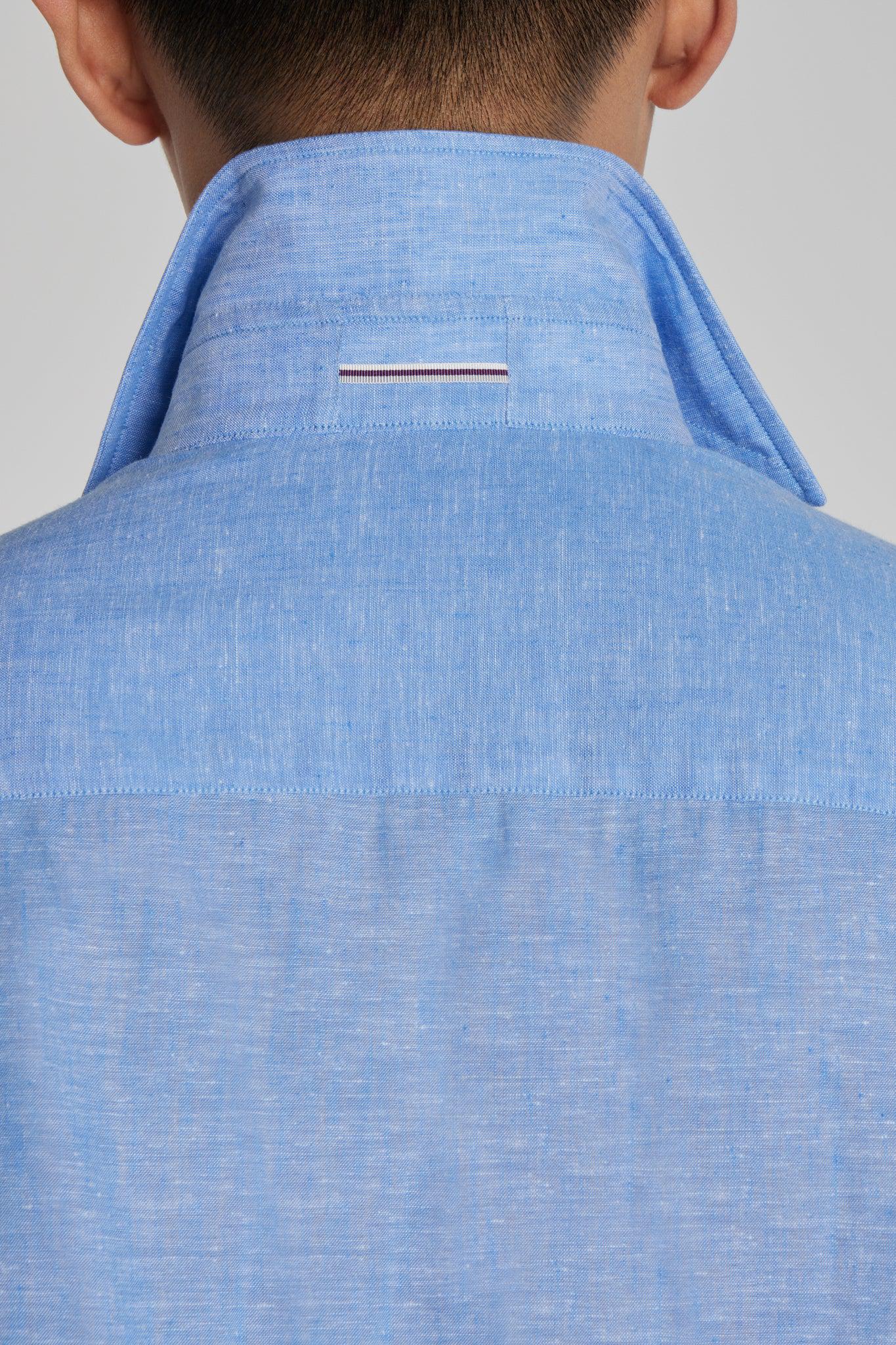 Alt view 2 Linen and Cotton Shirt in Blue