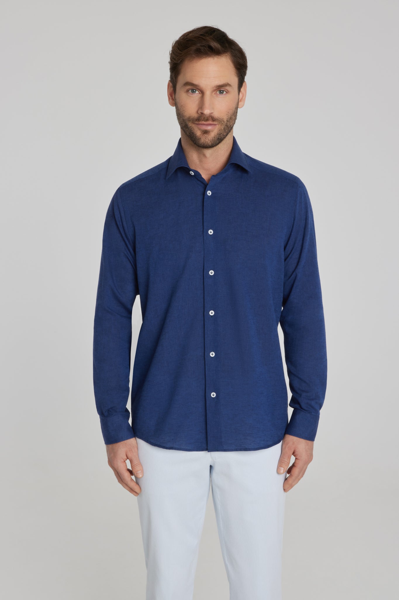 Alt view 2 Linen and Cotton Shirt in Navy