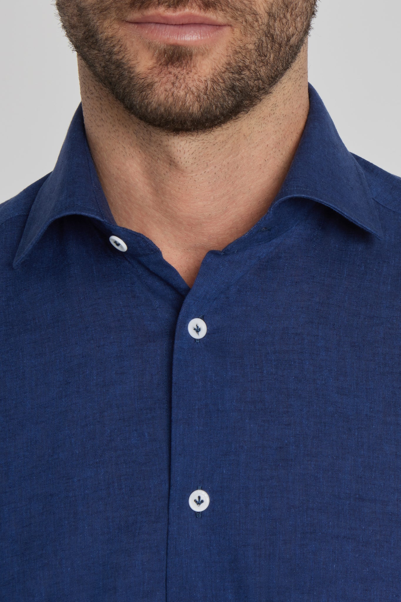 Alt view 1 Linen and Cotton Shirt in Navy