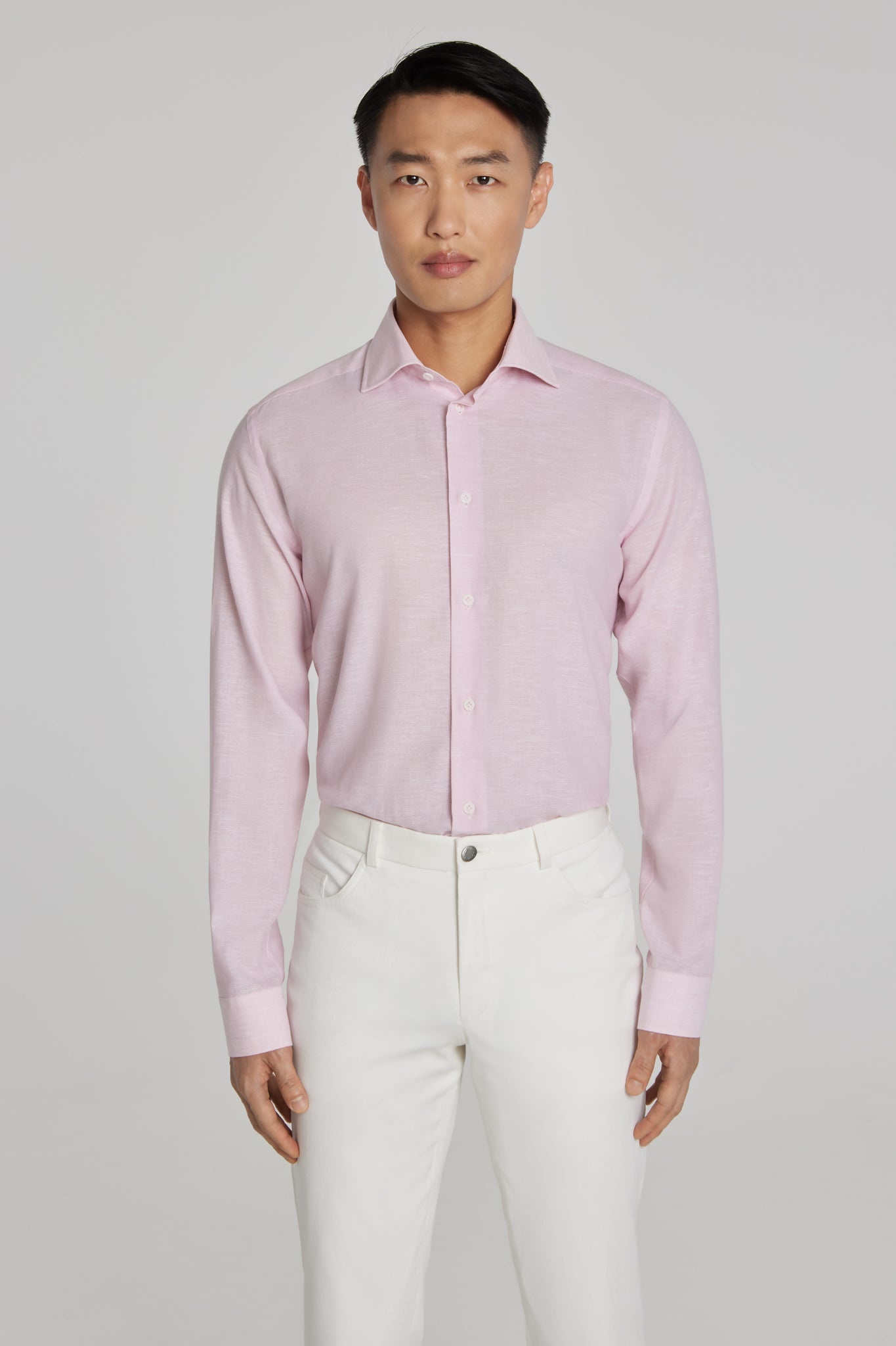 Alt view Linen and Cotton Shirt in Pink