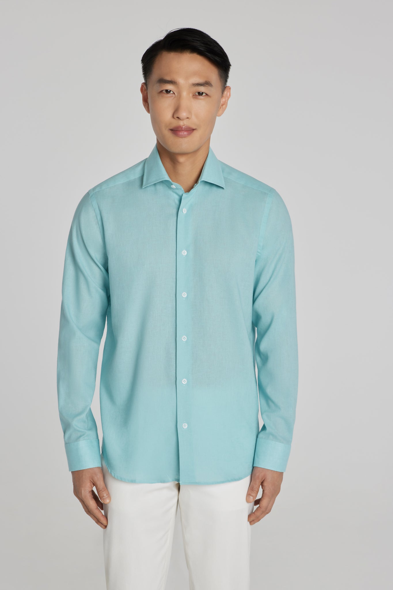 Alt view 2 Linen and Cotton Shirt in Teal