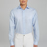 Sky Blue Geometric Print Windsor Cotton Shirt-LS Sport Shirt-Jack Victor