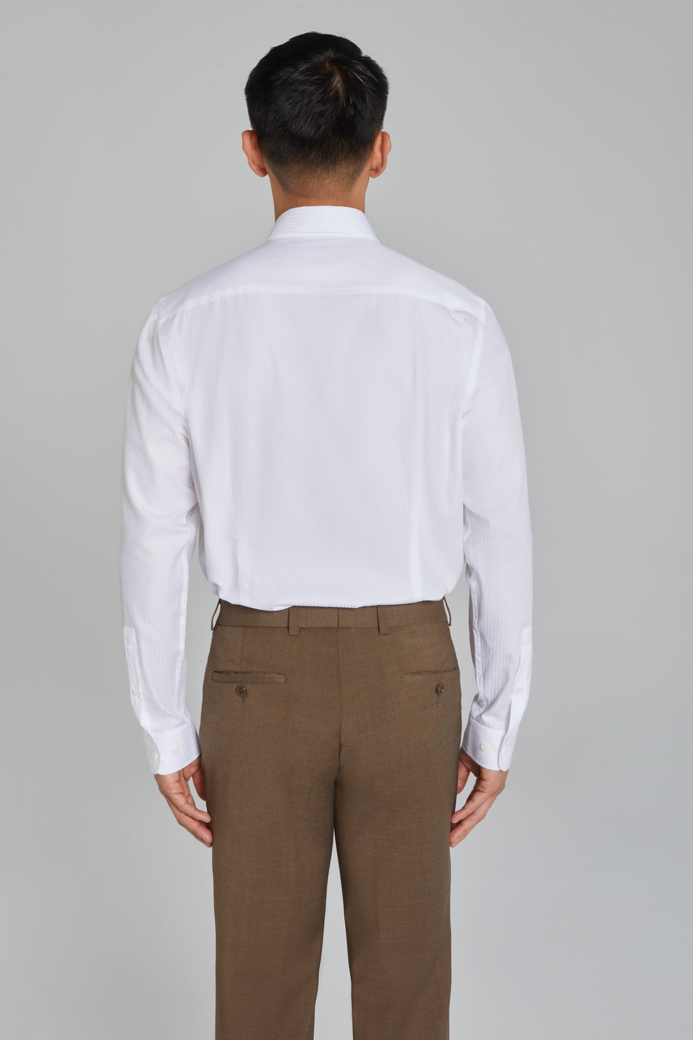 White Striped Winchester Cotton Shirt-LS Sport Shirt-Jack Victor