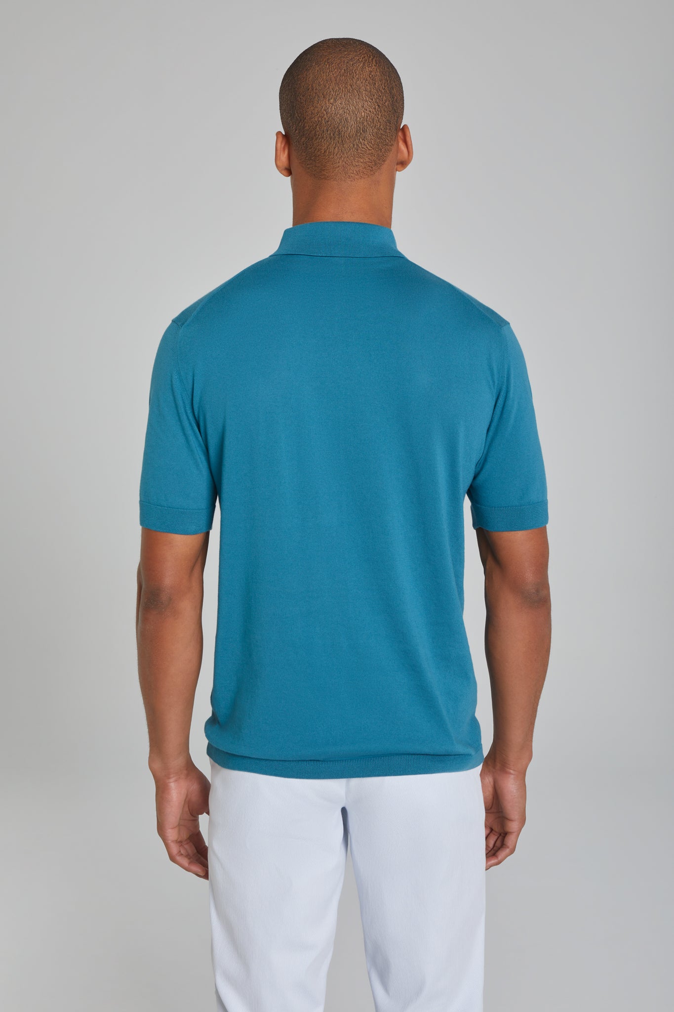 Teal Roslyn Cotton Knit Polo-SS Polo-Jack Victor