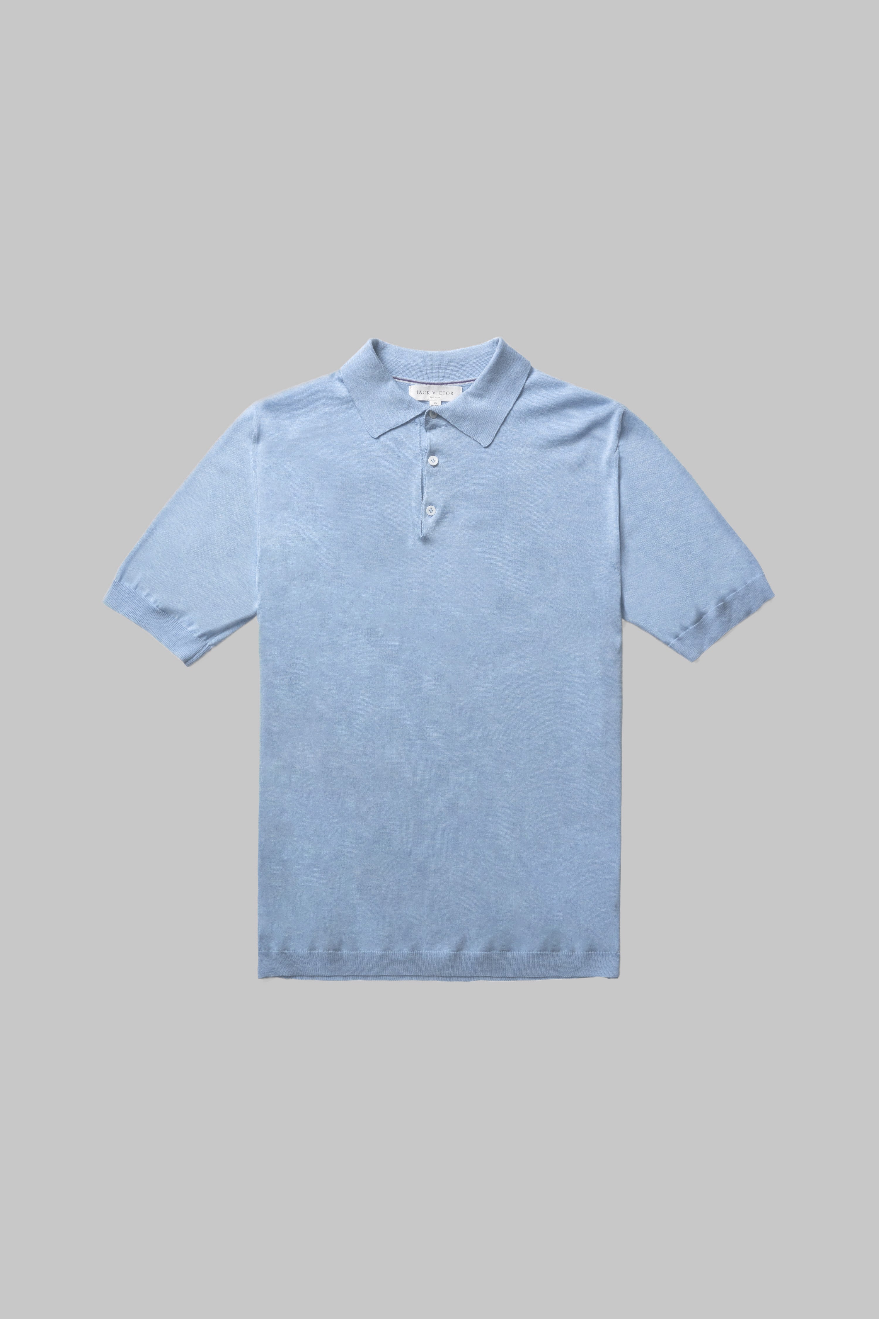Alt view 7 SetiCo Cotton and Silk Knit Polo in Light Blue