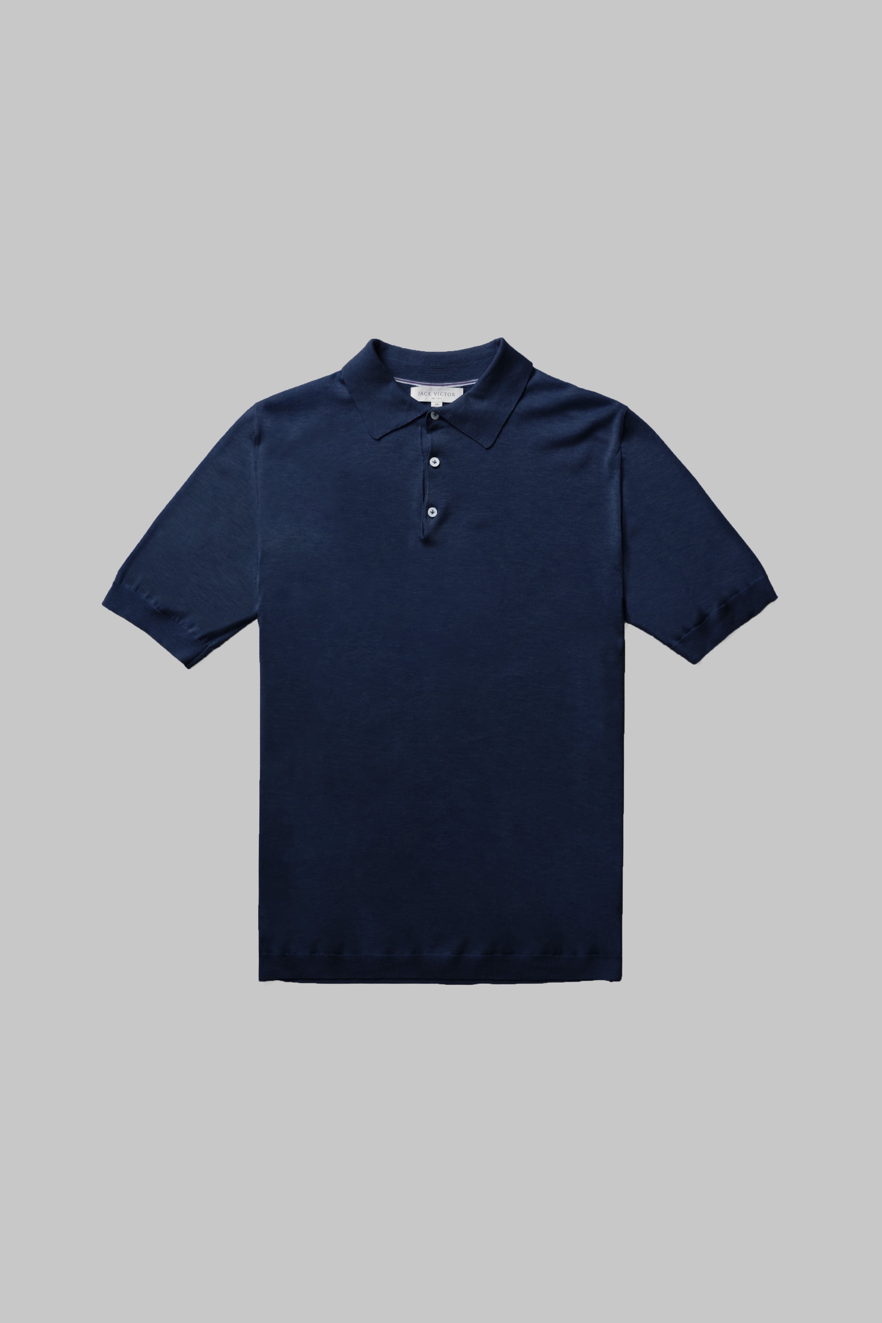 Alt view 6 SetiCo Cotton and Silk Knit Polo in Navy