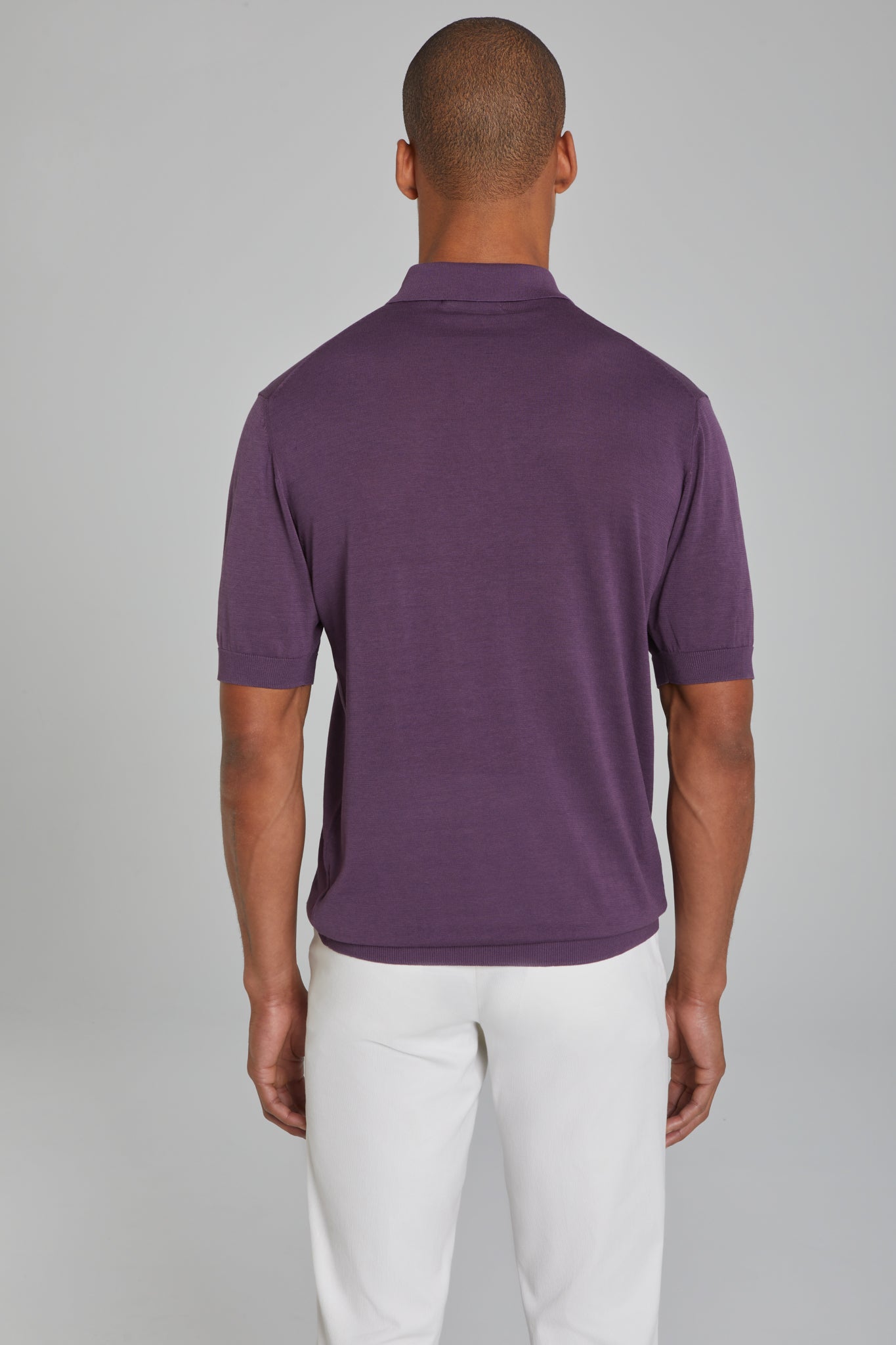 Plum SetiCo Cotton and Silk Knit Polo-SS Polo-Jack Victor